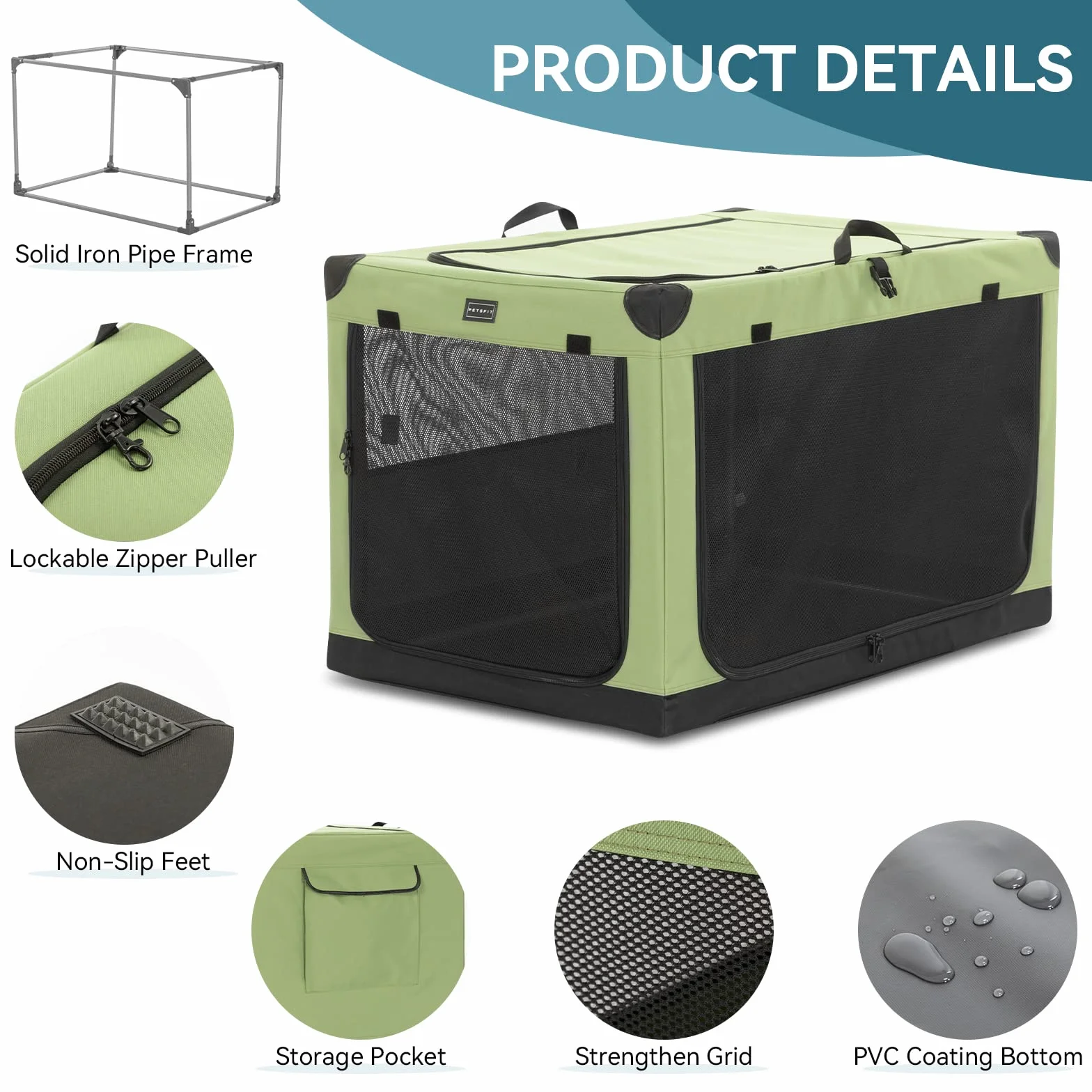 Petsfit Grande cassa per cani Extra Large casse, pieghevole per cani di taglia media e grande