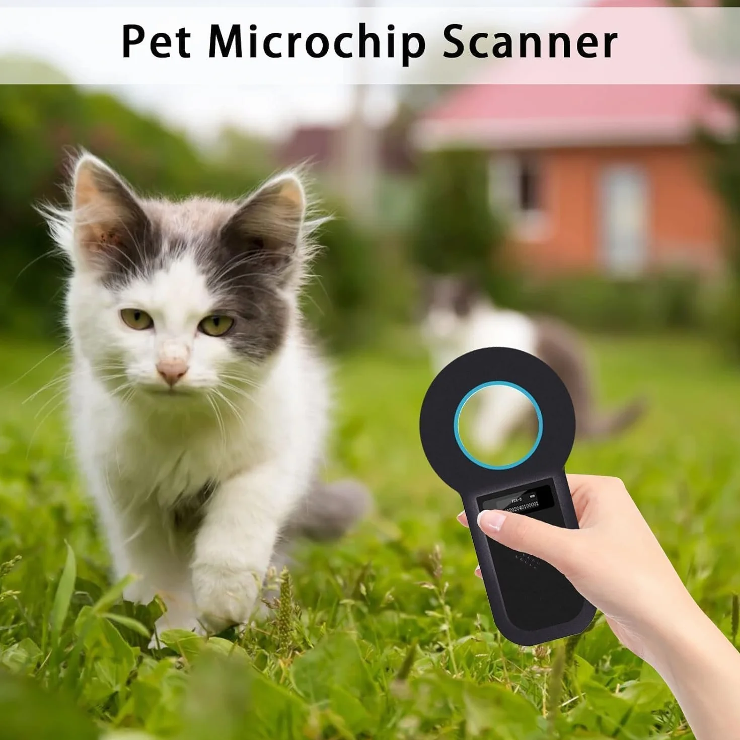 Lettore di microchip per animali domestici, con display OLED, 128 pezzi, per il monitoraggio degli animali, per ISO 11784/11785, FDX-B e ID64-RFID