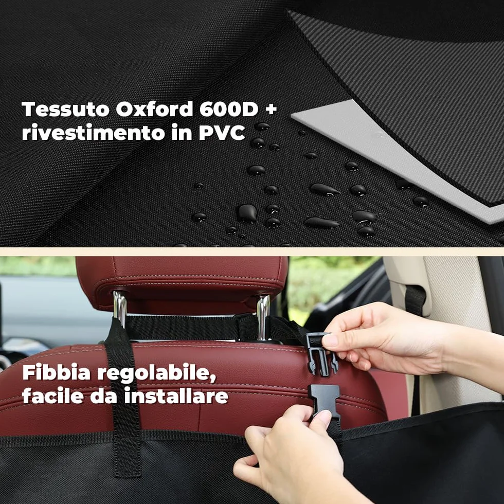 KYG Coprisedile Auto per Cani 600D Oxford Impermeabile Antiscivolo AntiGraffio Posteriore Universale 146x146cm