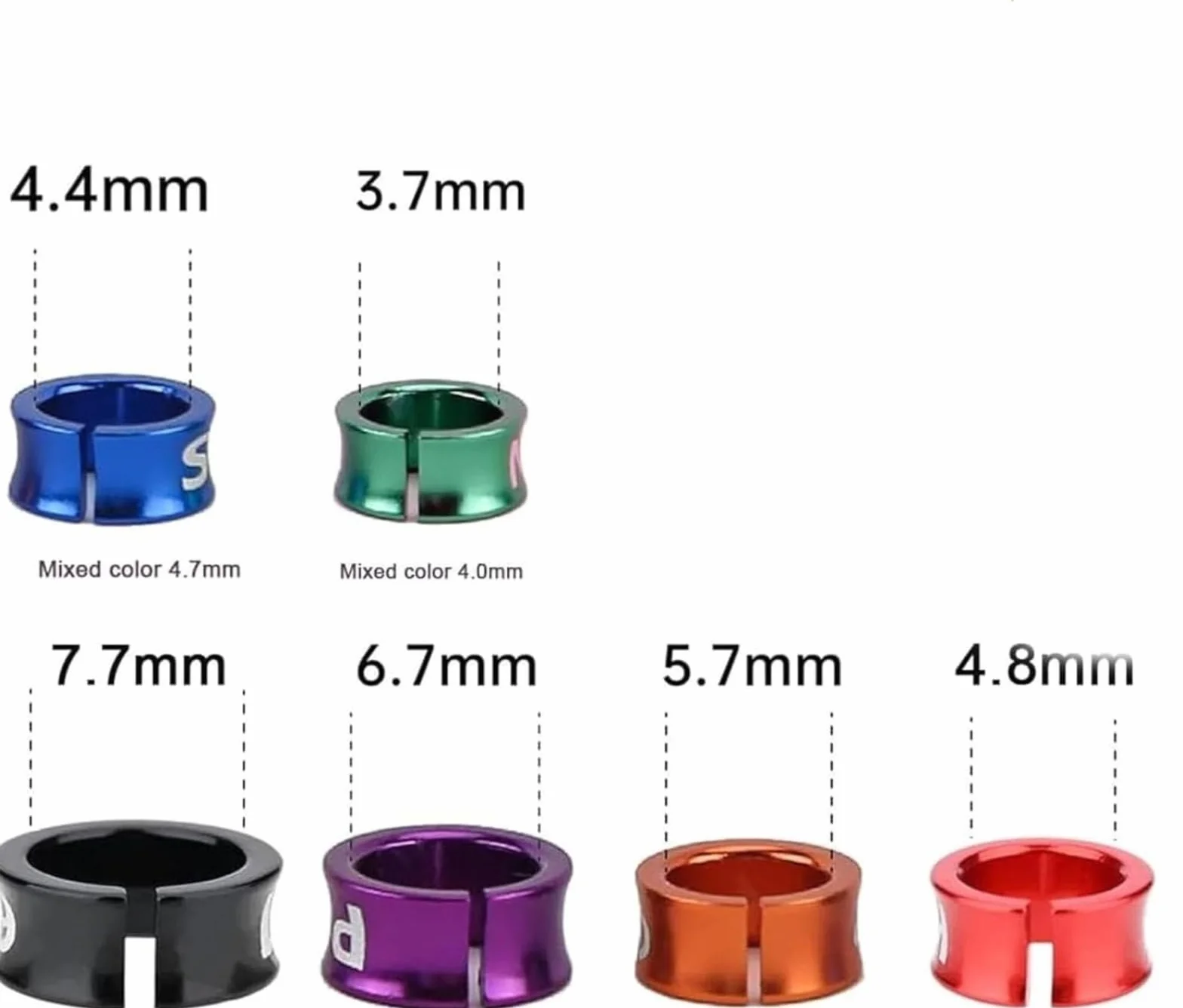 50 Anelli Aperti per Piedi a Forma di Uccello, per pappagalli, in Lega di Alluminio colorato(50pcs,8.0mm)