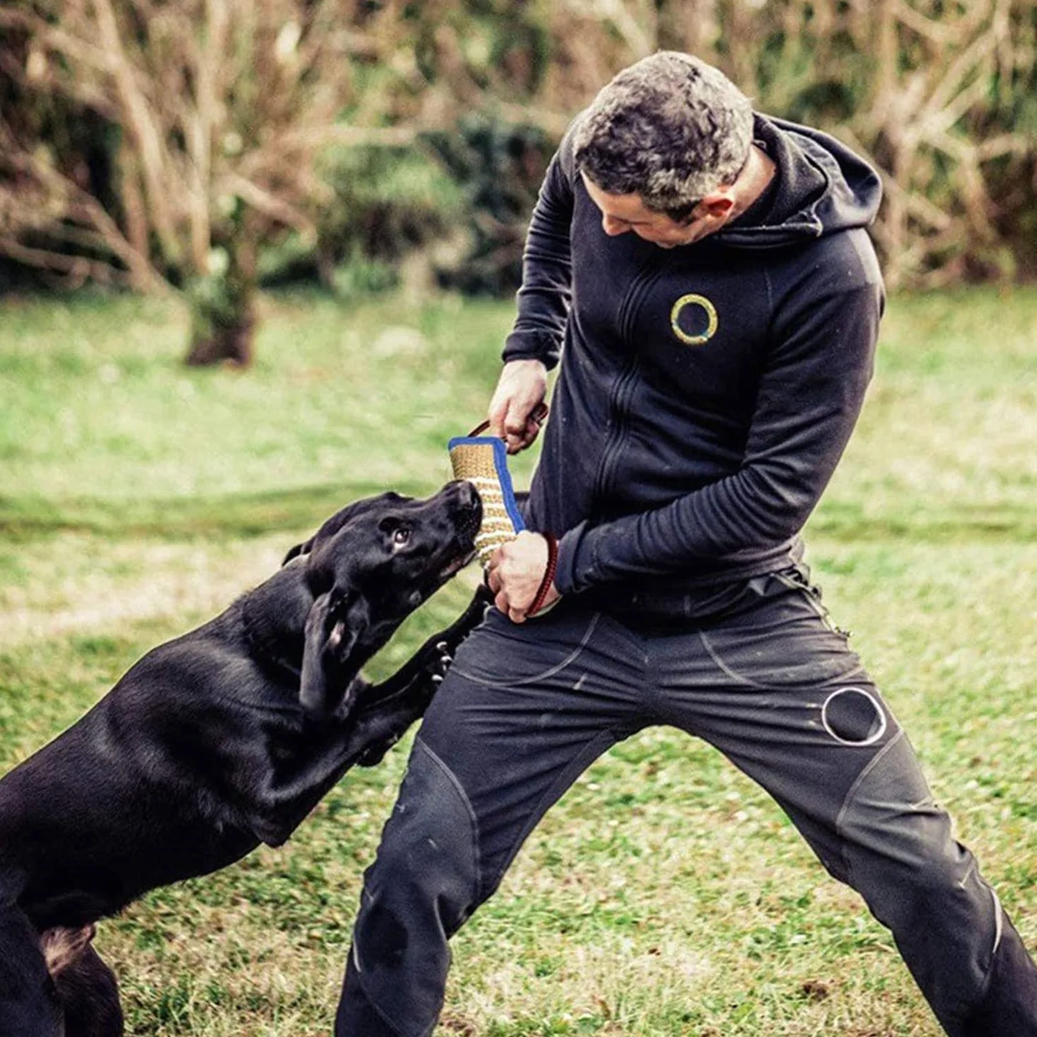 Manicotto in Juta per Cani con 2 Maniglie - Giocattolo per Addestramento e Gioco Interattivo - Dummy Tug of War per Cane di Taglia Medio-Grande - 2 Pezzi
