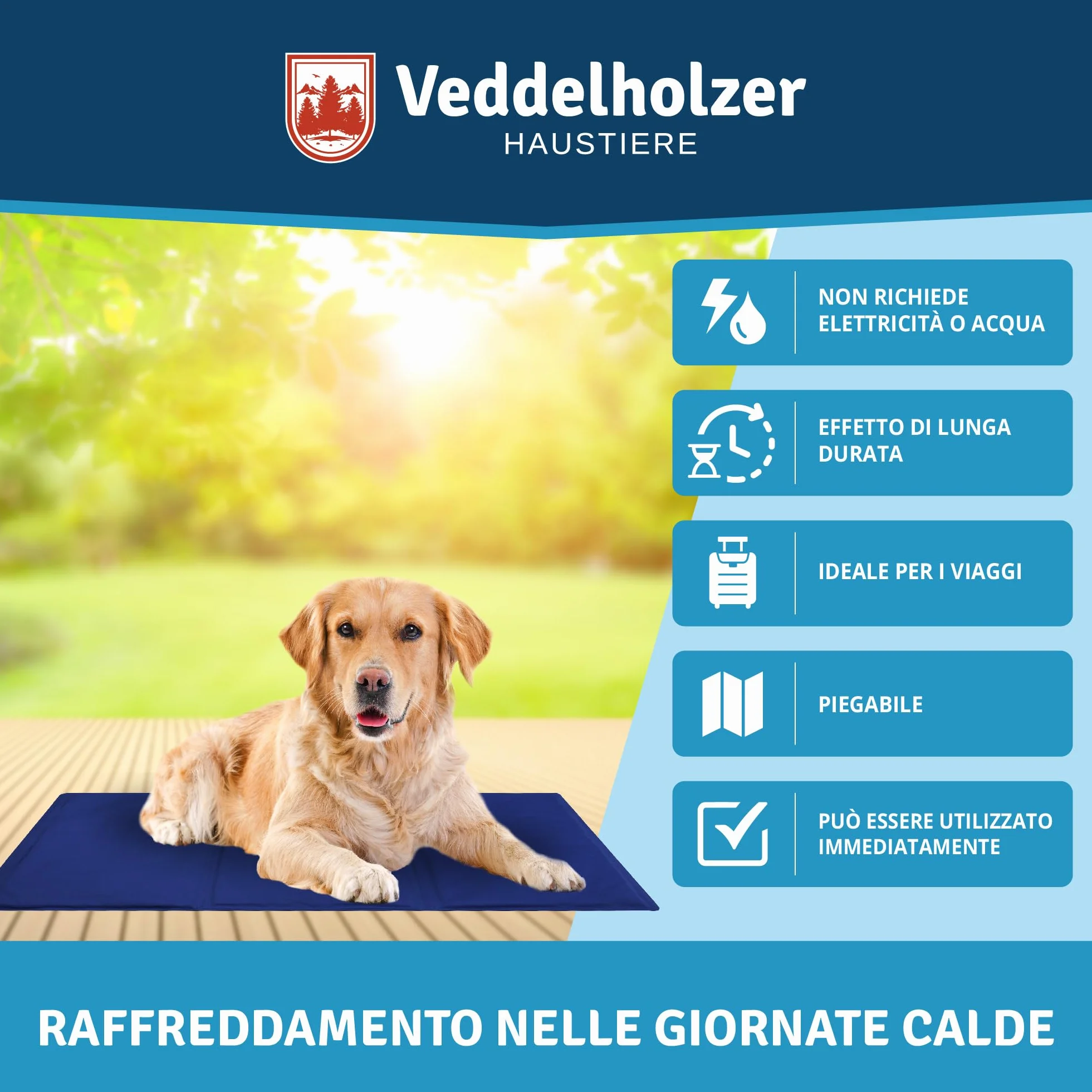 Veddelholzer Tappetino refrigerante auto-raffreddante senza elettricità per estate viaggi