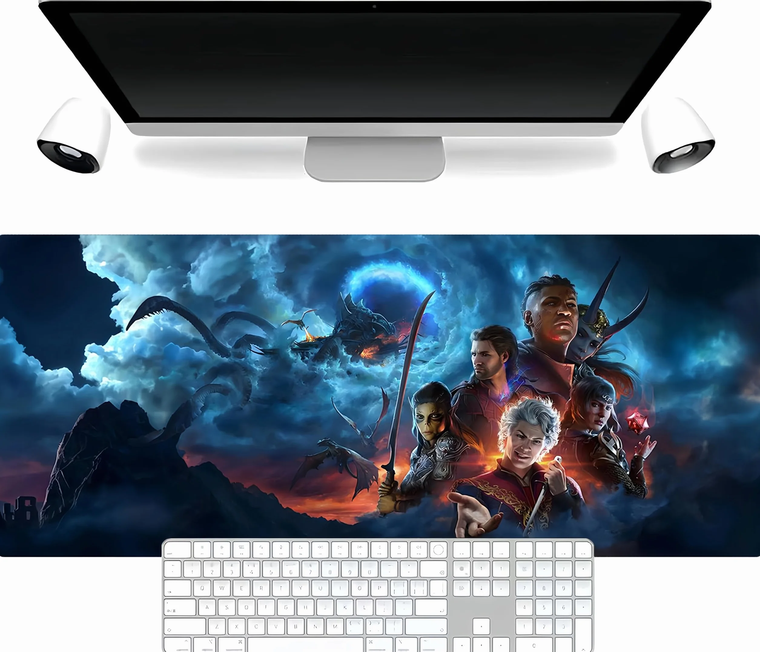 Baldur's Gate 3 tappetino per mouse da gioco grande, per tastiera e scrivania