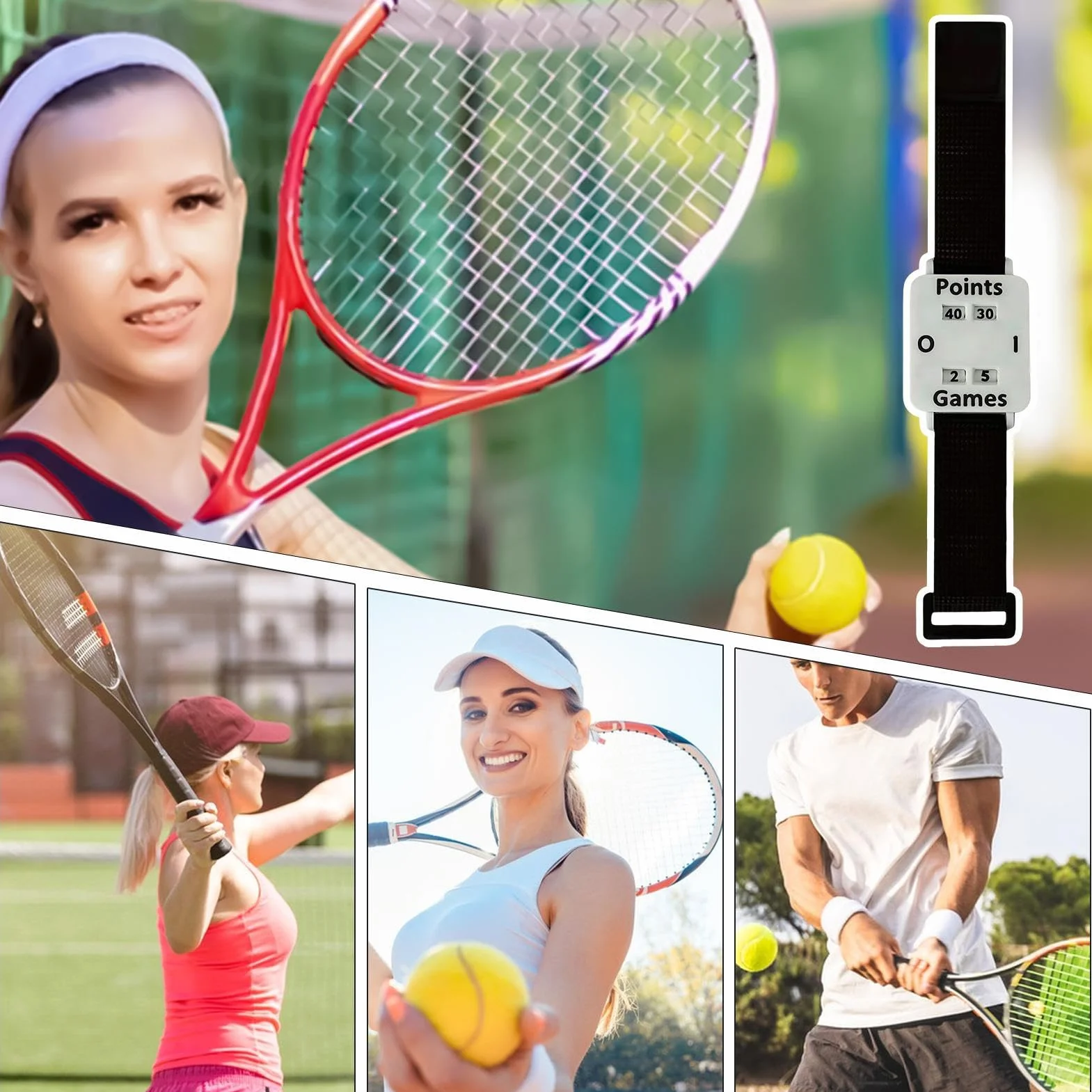 Generico Braccialetto Segnapunti Regolabile per Tennis Uomo Donna Sport