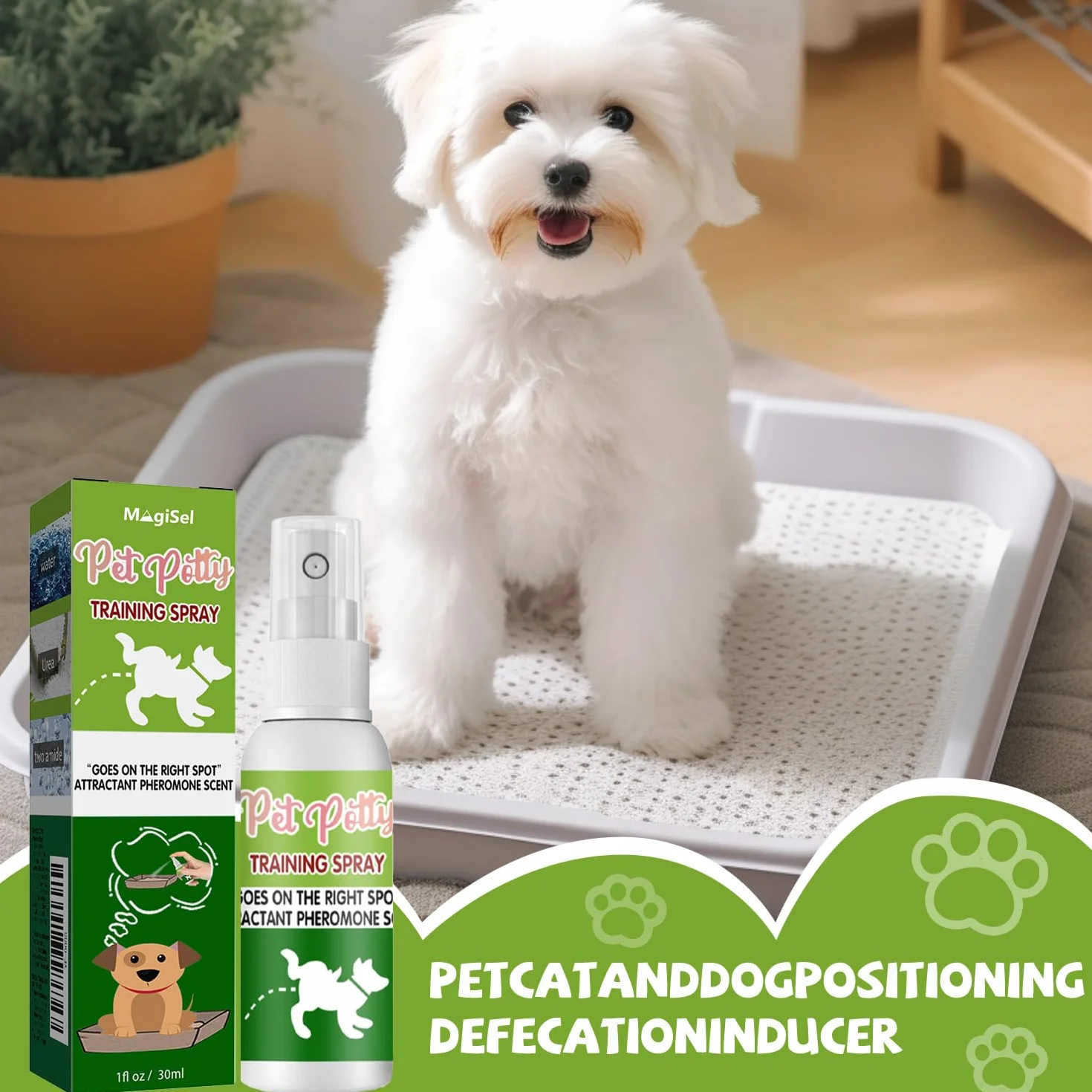Spray Fai La Pipì Qui per Cani, Spray per Addestramento Vasino per Animali Domestici, 30 ml Attrattivo per pipì per animali domestici, Attraente, Strumenti Addestramento, Protezione Casa Mobili