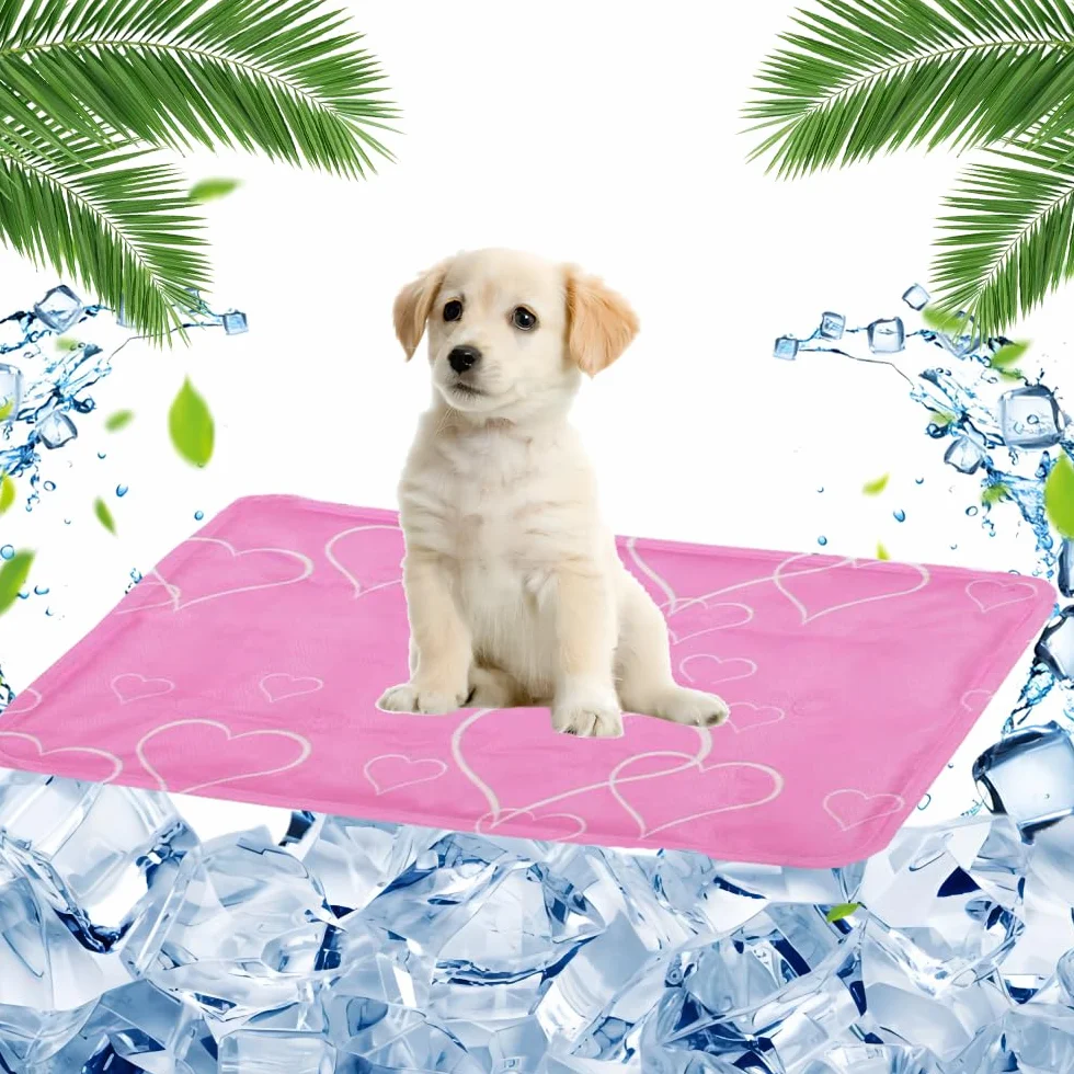 Tappetino Refrigerante Cane 40x50cm con Gel Atossico per Cani e Gatti Rosa