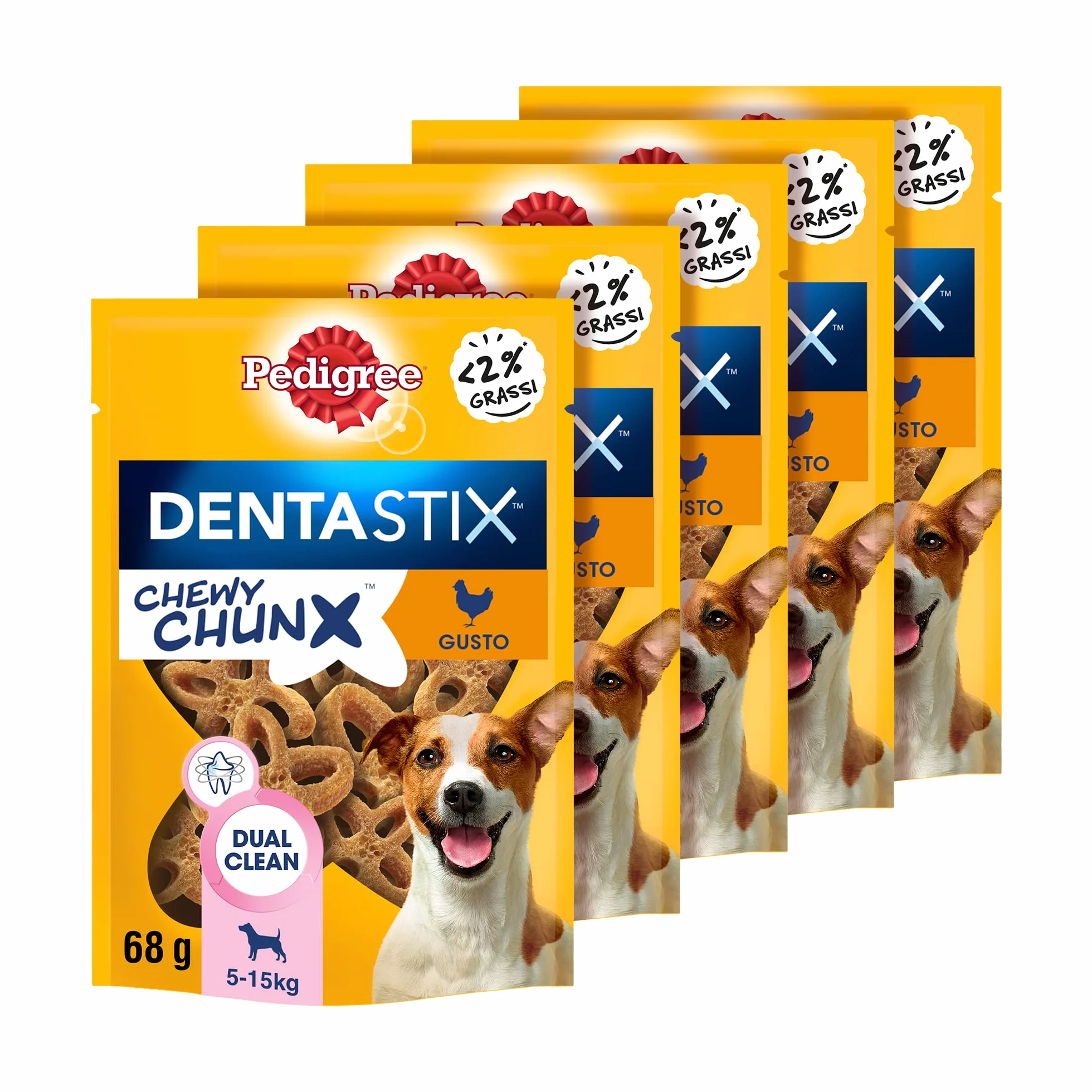 Pedigree Snack Cane, Cane Piccolo, 68 g, Confezione da 5
