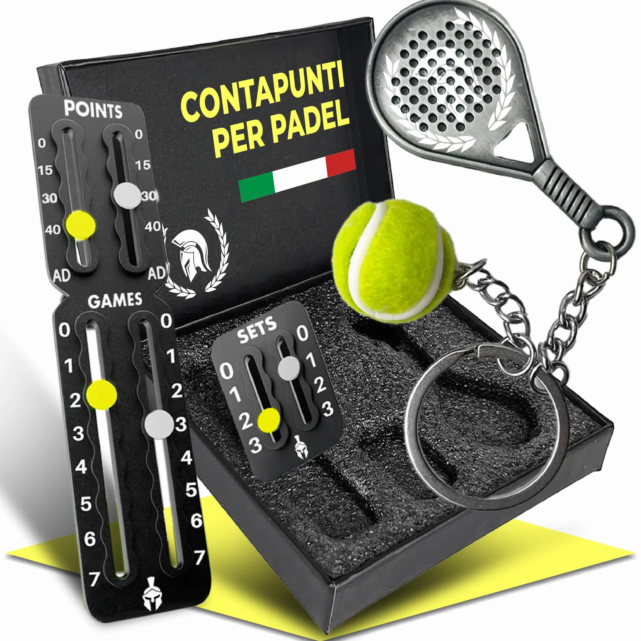 SEGNAPUNTI Padel e Tennis Portachiavi Conta Punti Accessorio per Racchetta