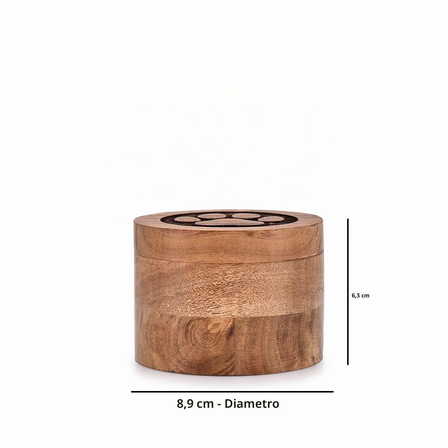 EDHAS Urna funeraria decorativa in legno di acacia per cani gatti 8,9 x 8,9 x 6,3 cm