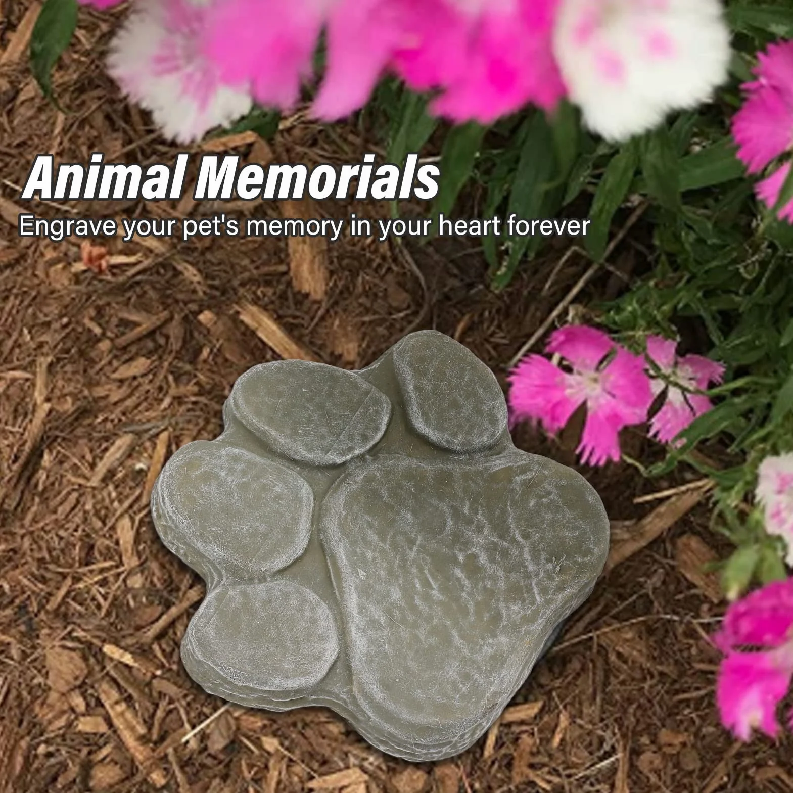HERCHR Pietre Commemorative per Animali Domestici, Pietra Tombale per Animali Domestici con Impronta di Zampa, Pietra Commemorativa per Cani, Pietra Commemorativa con Impronta di Zampa di Cane(Verde)