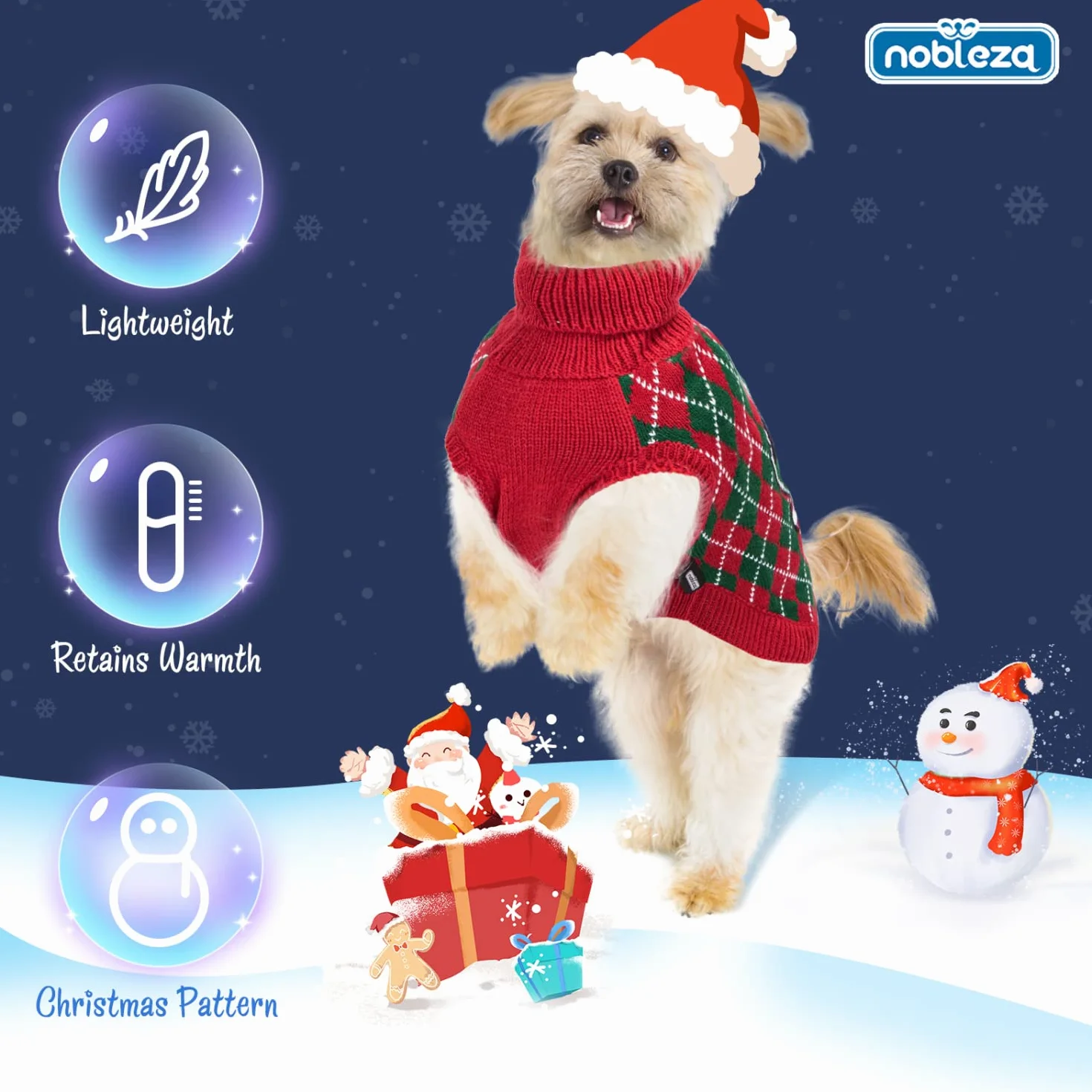 Nobleza Maglioncino Cane Natale Vestiti Gatto Cane Costume Pullover Autunnali per Cani