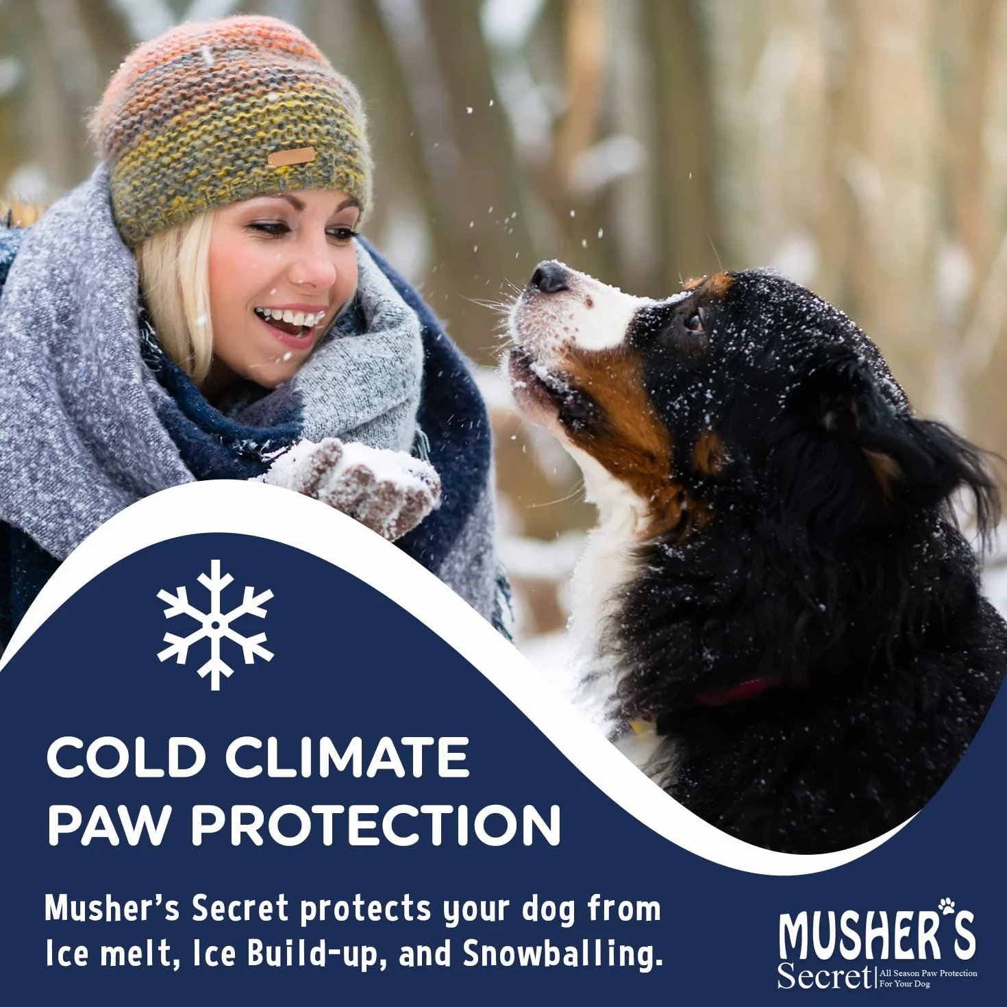 Musher's Secret Balsamo Zampe Cane 60g Protezione Naturale contro Ghiaccio Sale Asfalto