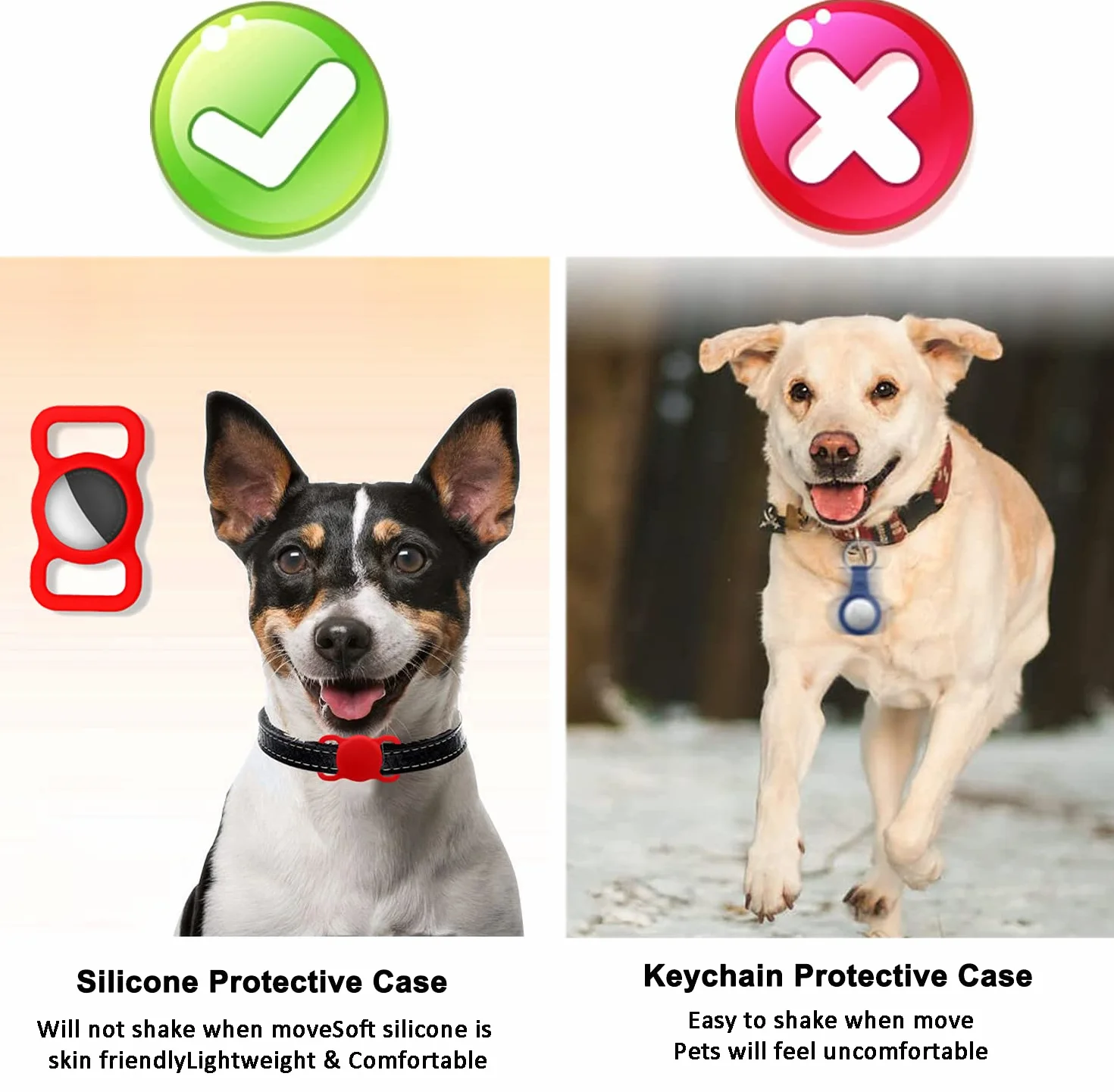 Pet Custodia Protettiva in Silicone per Apple Airtag GPS Finder, Porta Airtag per Apple, per cani e gatti, accessori per animali domestici