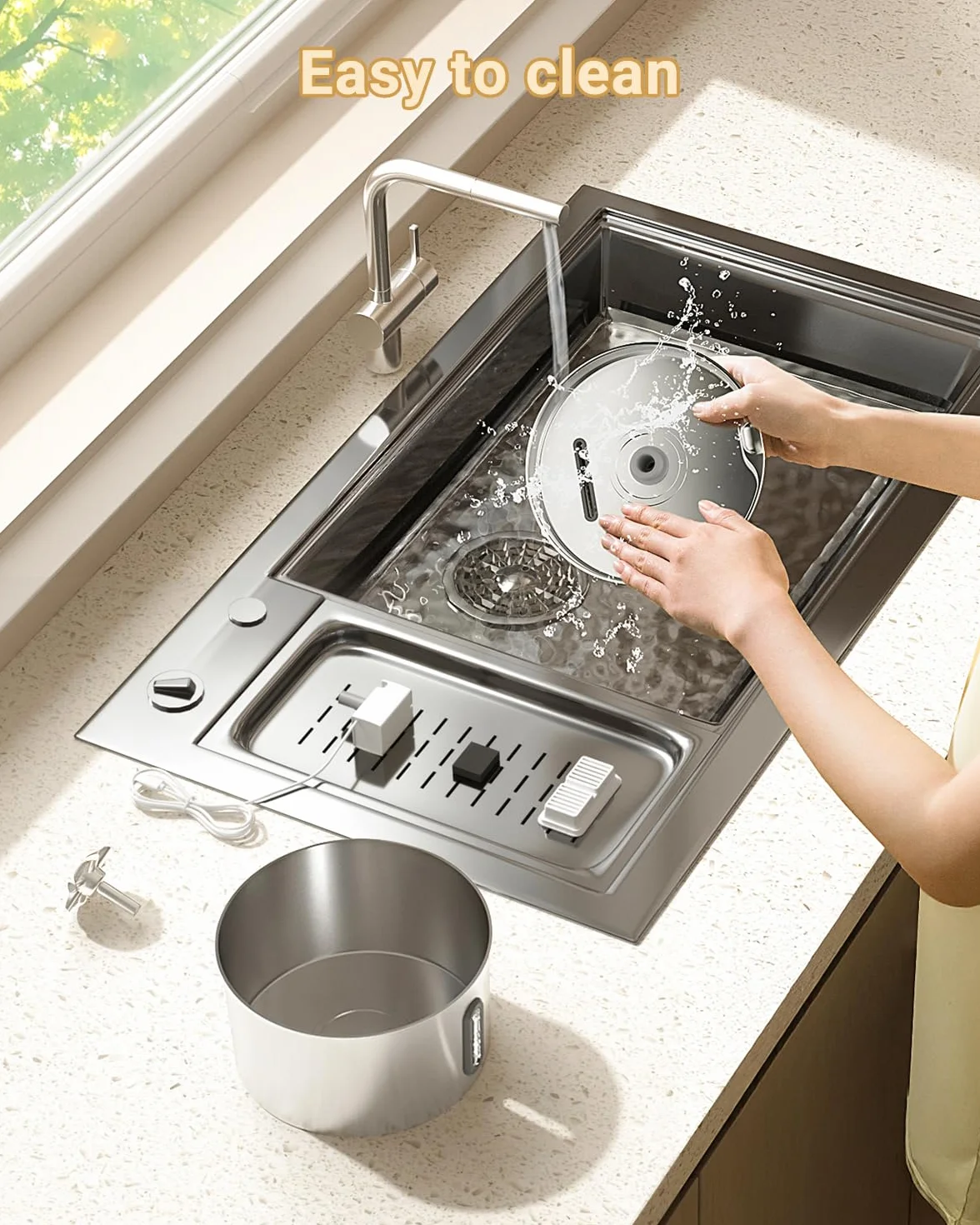Fontanella per Gatti Acciaio Inox, 2,2L Fontana per Gatti Super Silenzioso, Sistema di Filtraggio Quadruplo, Facile da Pulire, Fontanella Gatto con LED, 3 Filtri a Carboni Attivi