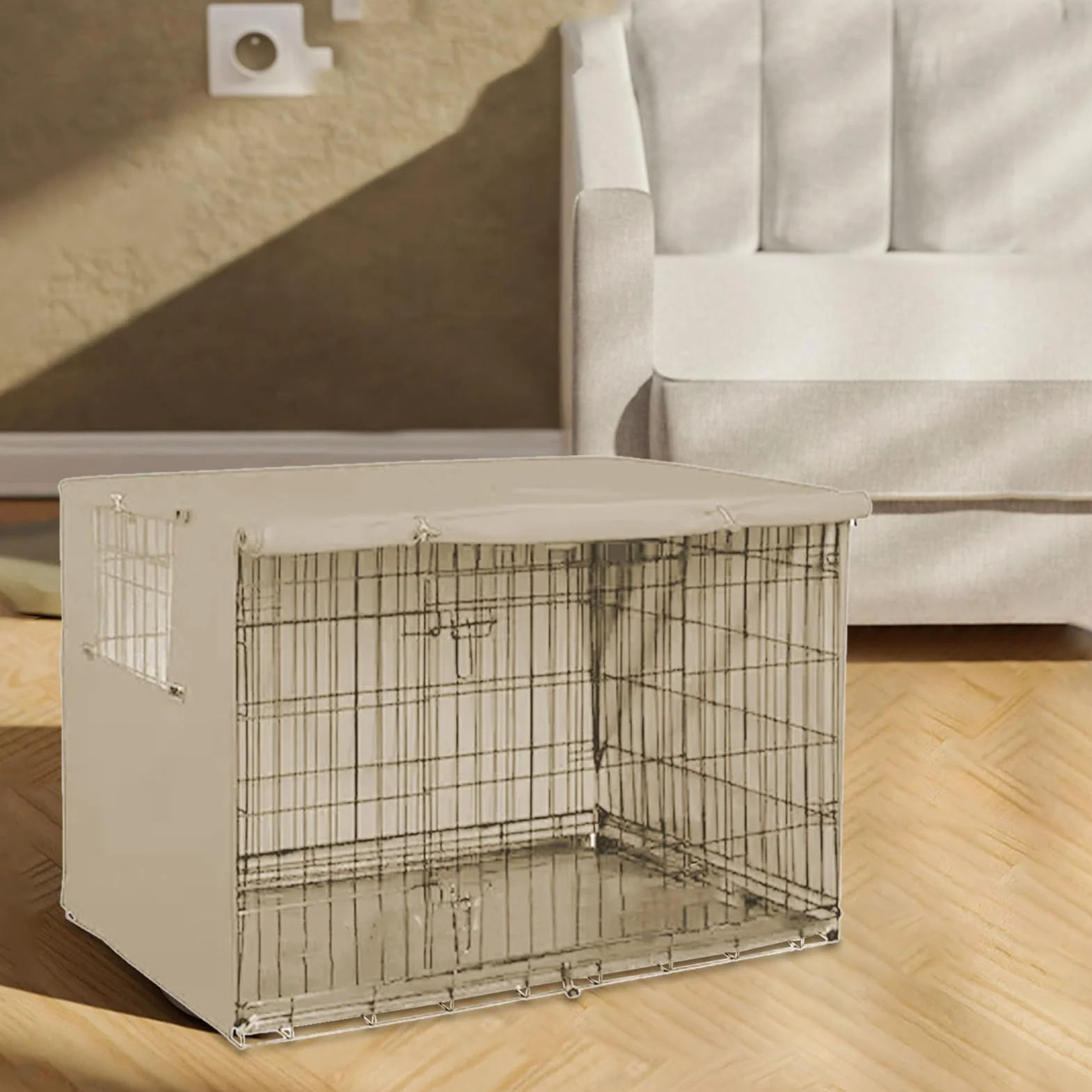 Copertura per gabbia animali domestici antivento impermeabile scudo UV chiusura a cerniera