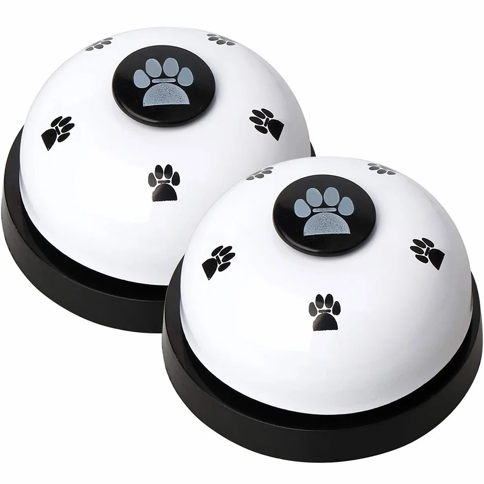 nuoshen Haokey 2 Campane da Allenamento per Animali Domestici, Campanelle per Cani e Gatti, Dispositivo di Comunicazione con Grande Pulsante (Bianco)