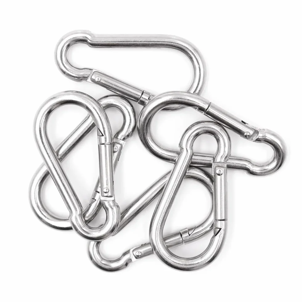 Moschettoni Acciaio Inossidabile 304 6 Pezzi Forma D Portachiavi Carico 70 kg M6