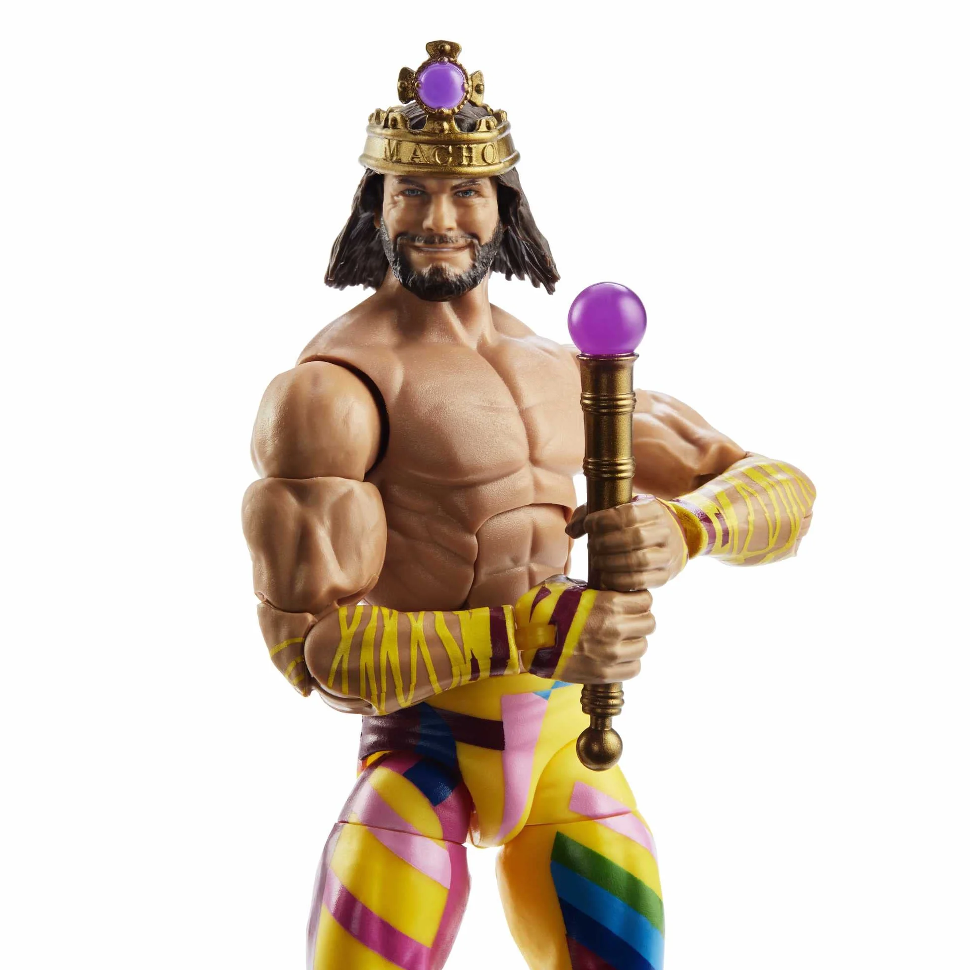 Mattel WWE Elite Macho King Randy Savage Action Figure Wrestlemania 15+ cm 25 Articolazioni TrueFX HKP10