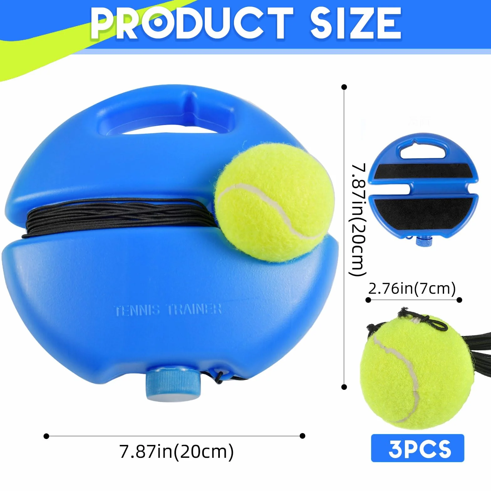 Funmo Set di Allenamento per Tennis con Base di Rimbalzo e 2 Palle da Rimbalzo