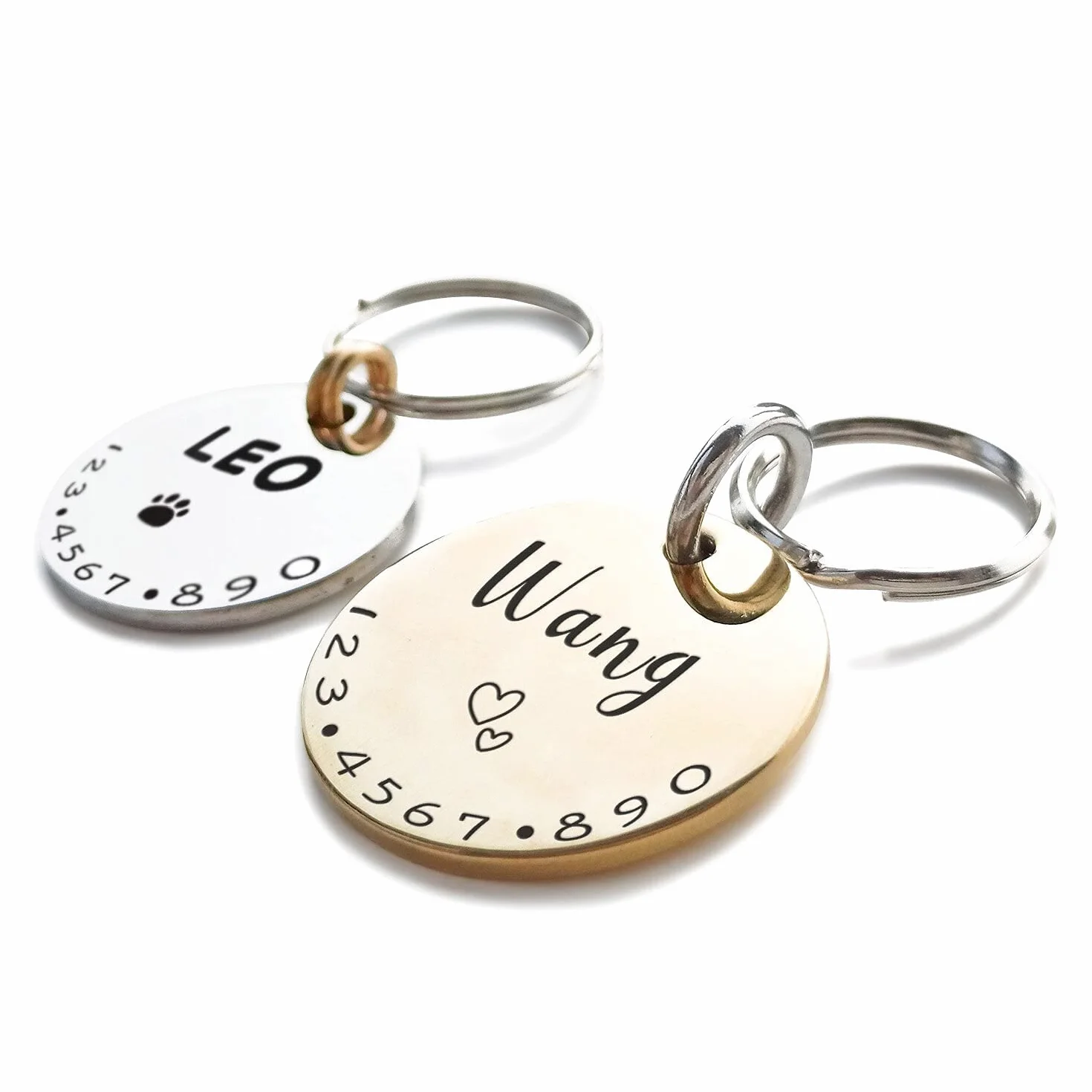 Medagliette Identificative per Cane Gatto Personalizzate Acciaio Antismarrimento Collare Targhetta