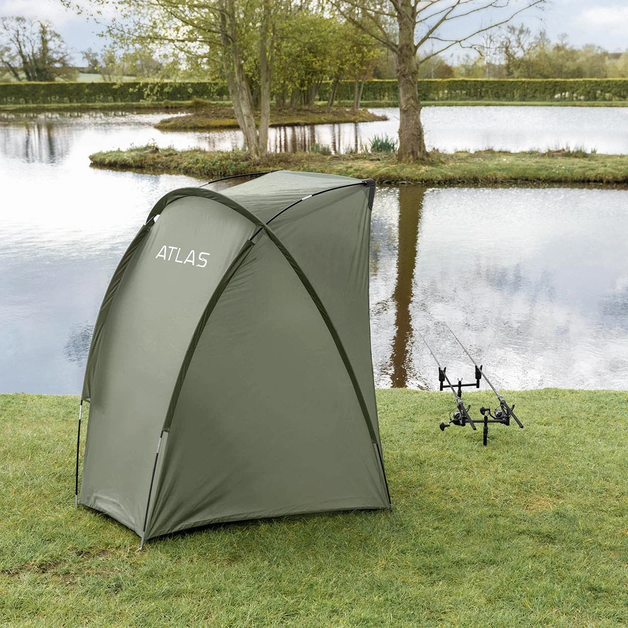 ATLAS Tenda Da Pesca Bivvy Carpfishing con Pali In Vetroresina e Borsa Inclusa