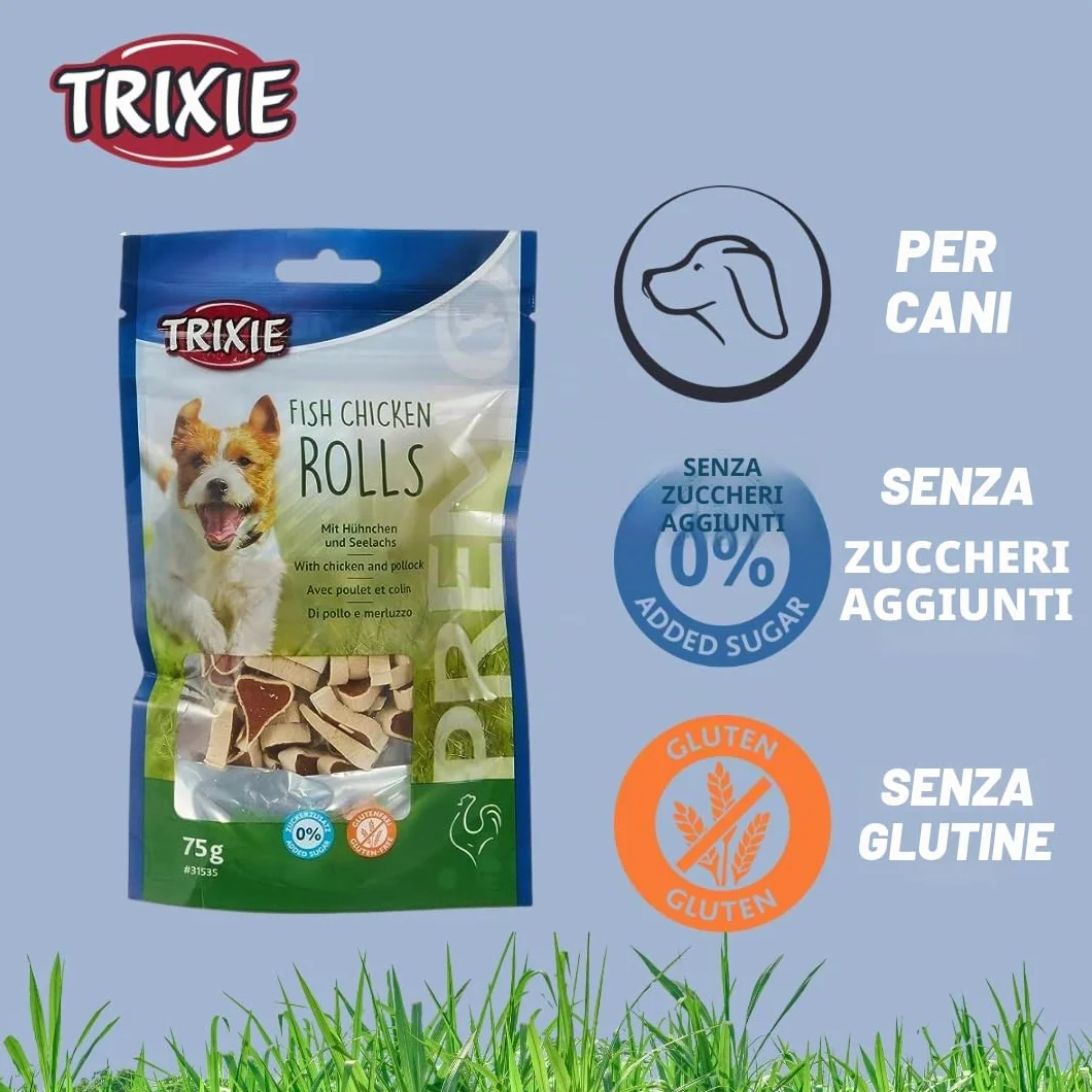 TRIXIE 31535 Premio Fish Chicken Involtini di pollo e pesce, 75 g