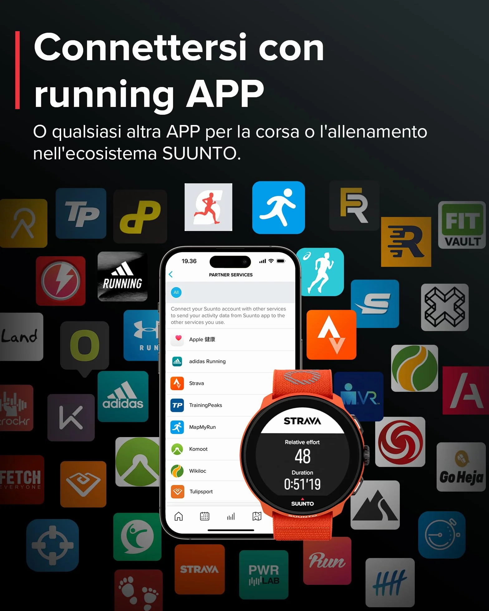 SUUNTO RUN Orologio Sportivo da Corsa, 1,32" AMOLED Touchscreen, Tracker Attività, Smartwatch per Running, GPS Dual Band, Monitoraggio della Frequenza Cardiaca/Sonno, 12 Giorni di Autonomia, Musica