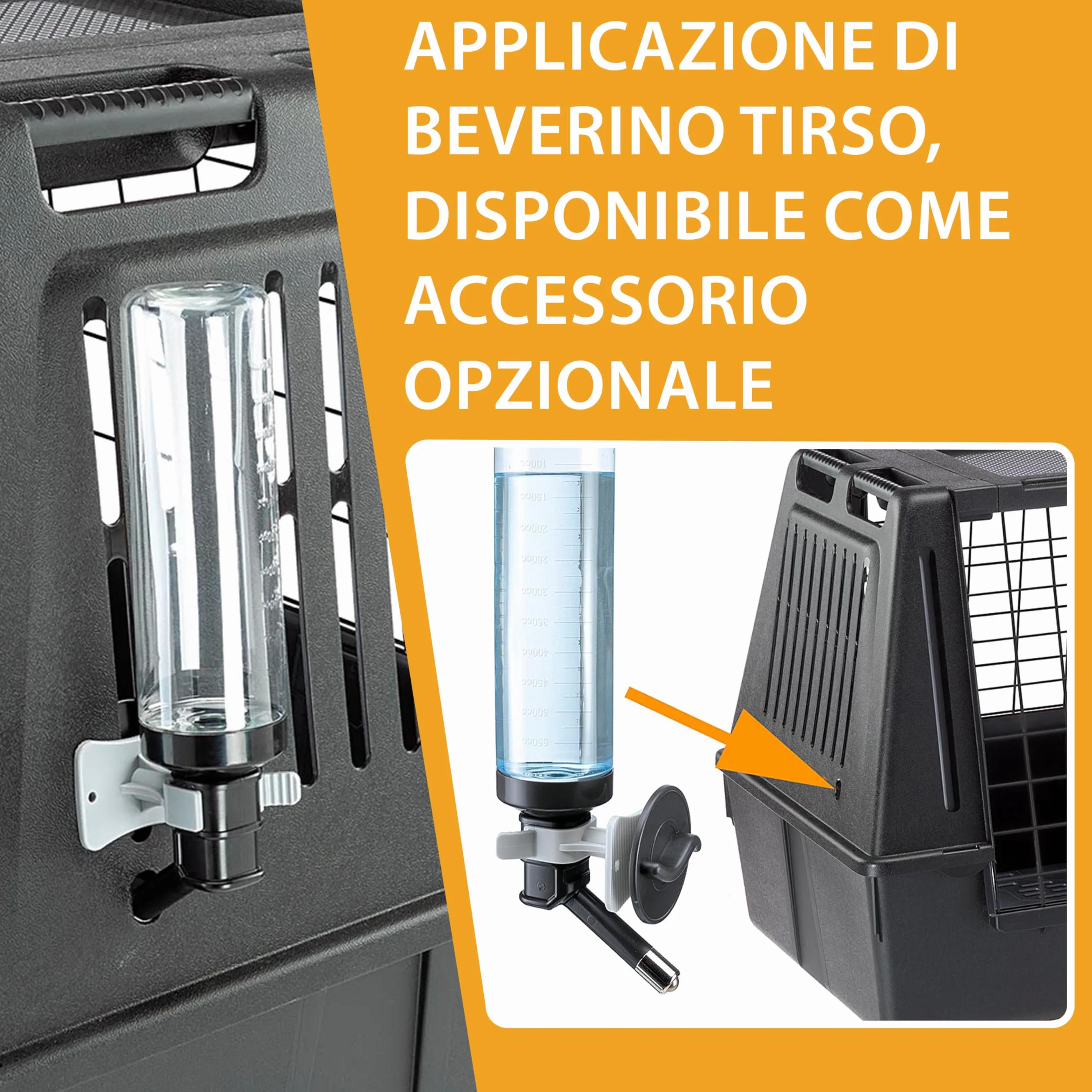 Ferplast ATLAS CAR 80 SCENIC Trasportino per Cani da Auto con Doppia Finestra, Tappeto Drenante, Portaoggetti, Maniglie, Doppia Apertura Scorrevole con Chiusura Sicura, Max 20 kg, 82 x 51 x h 61 cm