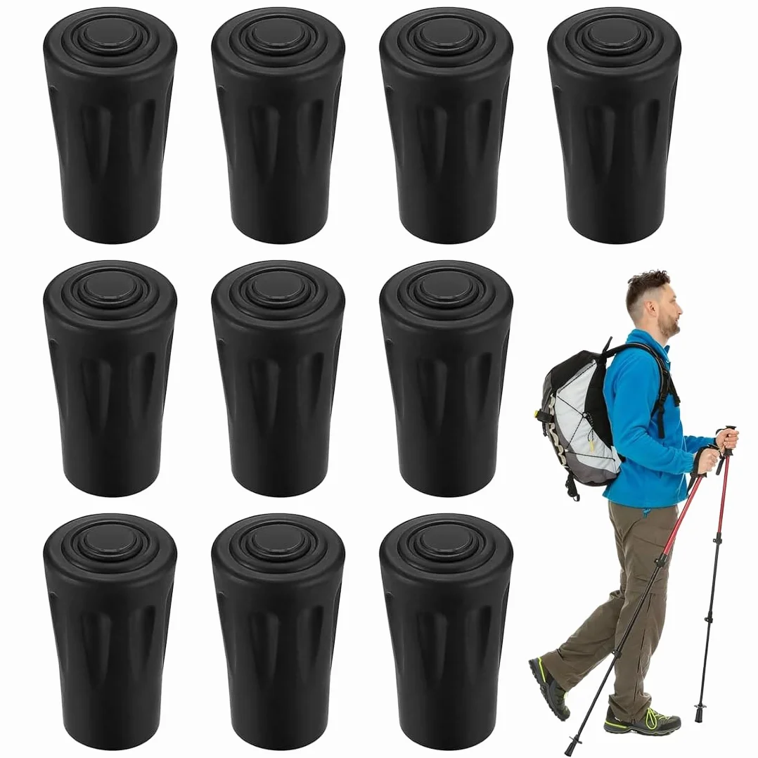 Gommini di Ricambio per Bastoni da Trekking 10-12 mm, Punte in Gomma Nordic Walking - Accessori Bastoni da Passeggio