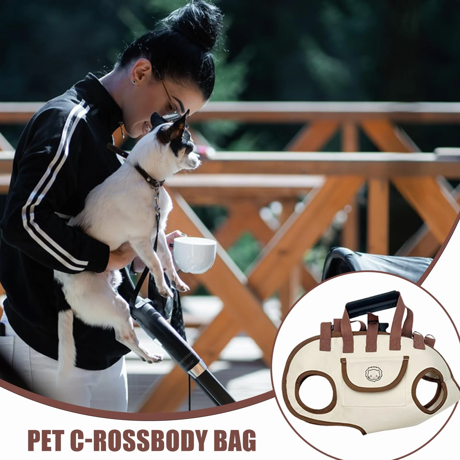 Zaino Porta Cani - Zaino Trasportino per Gatto con Sacchetto per Snack,Borsa Portatile Regolabile per Uscite all'Aperto Camminate Viaggi Escursioni Auto Bici Casa Quotidiana