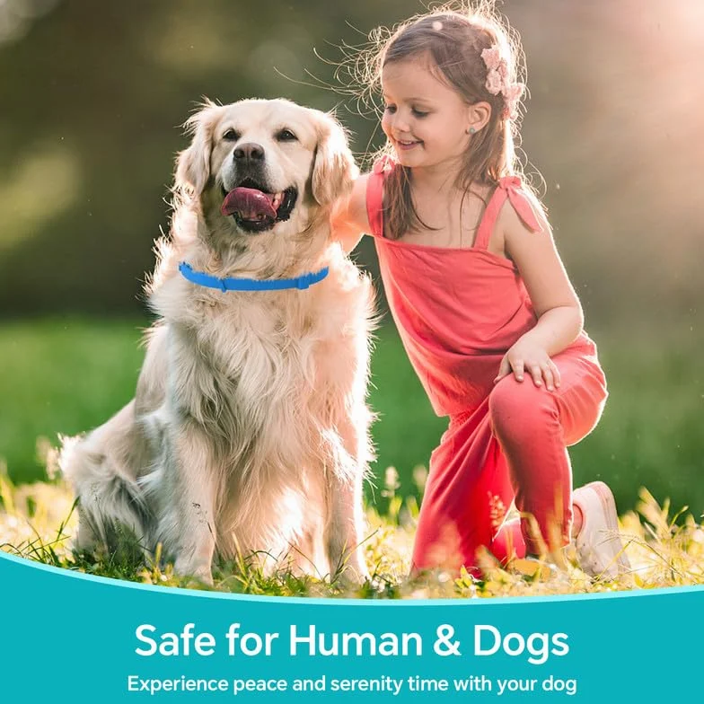 WEALLIN Collare Calmante Anti-Ansia per Cani, Regolabile e Impermeabile, Feromoni Naturali 60 Giorni (2pz), Blu