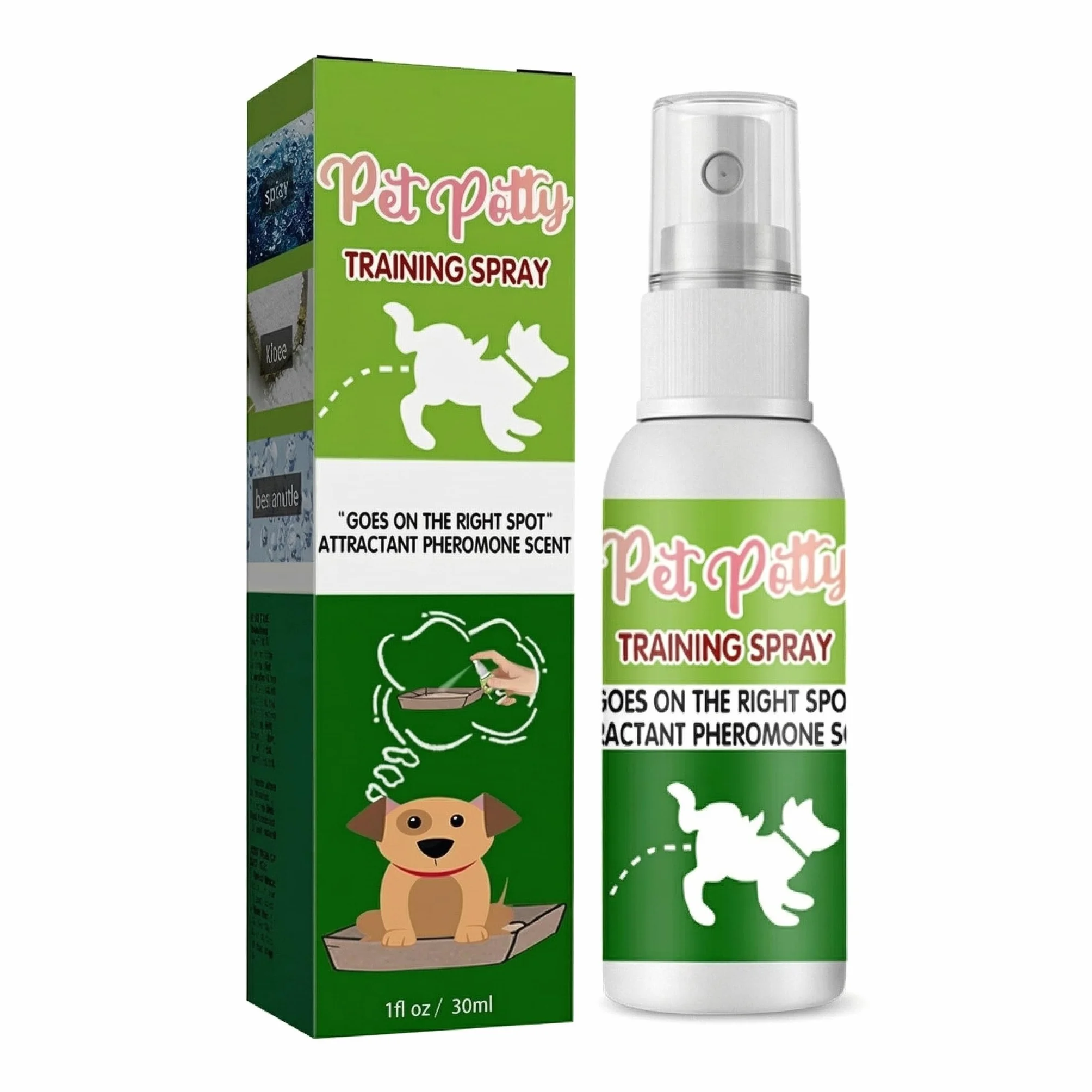 Spray per Addestramento del Cane, Spray Fai La Pipì Qui per Cani, Spray per Addestramento Vasino per Animali Domestici, Mantiene Gli Spazi Puliti per Cani da Interni Ed Esterni, 30ml