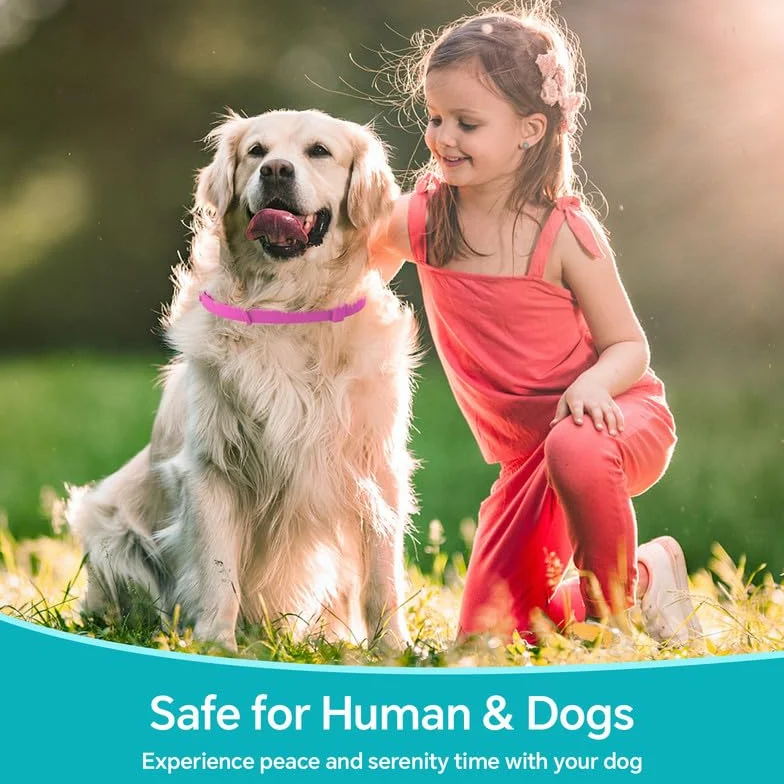 WEALLIN Collare Calmante per Cani Anti-Ansia Regolabile Impermeabile Naturale Feromoni 60 Giorni 2pz Rosa