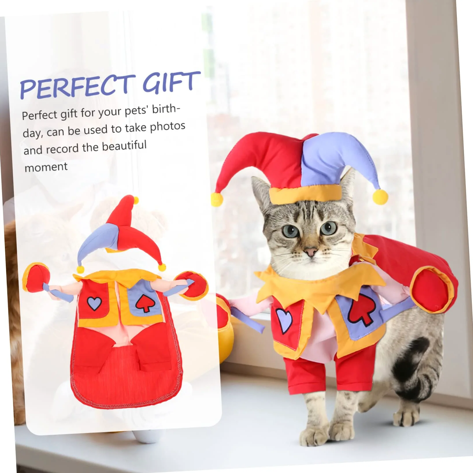 Happyyami 2sets Costume Per Animali Domestici Cartone Cappello Decorativo Per Cani e Gatti Abbigliamento Cosplay Resistente Per Feste e Eventi Completo Per Cuccioli e Gattini