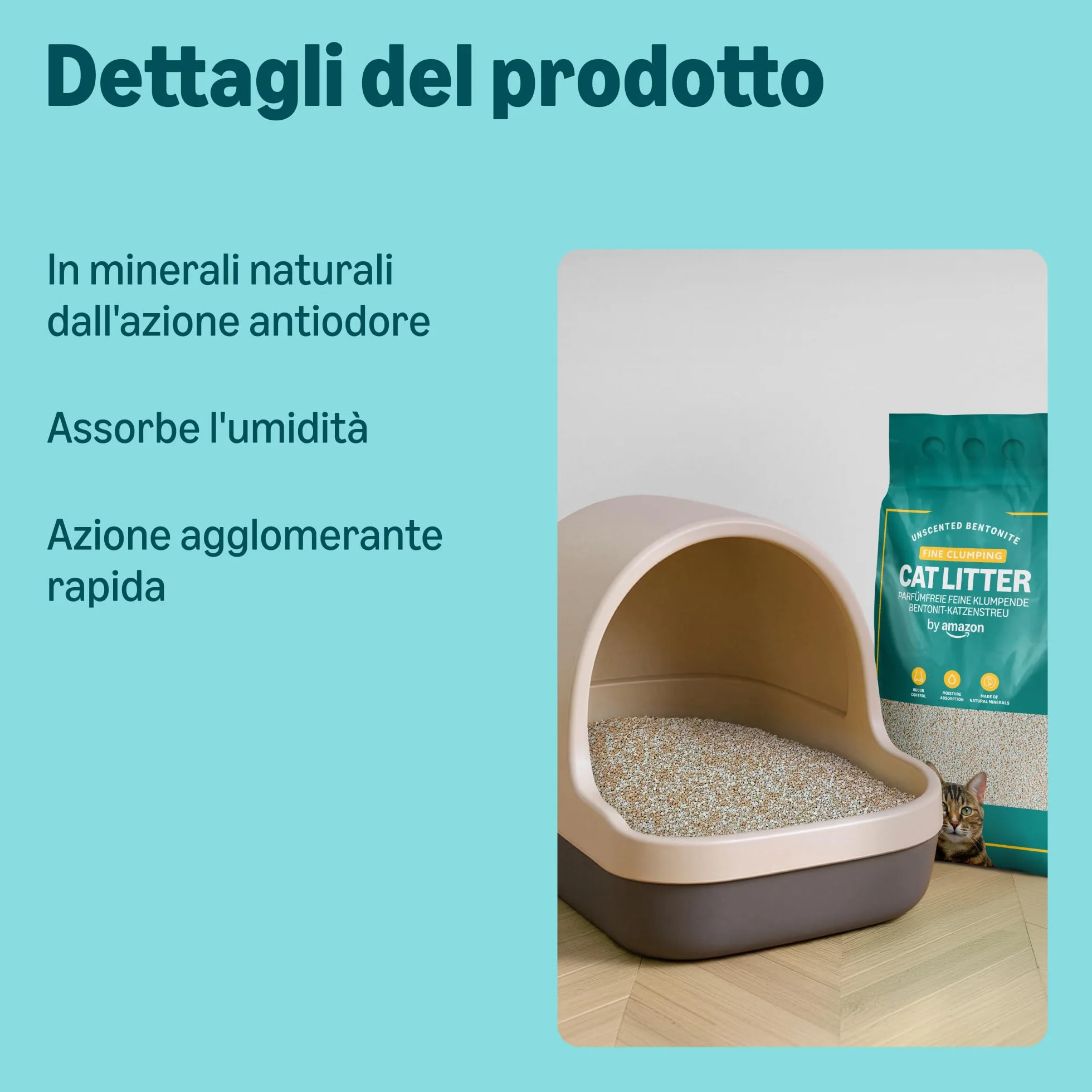 Lettiera per Gatti con Agglomerante Fine, Senza Profumazione, 10L