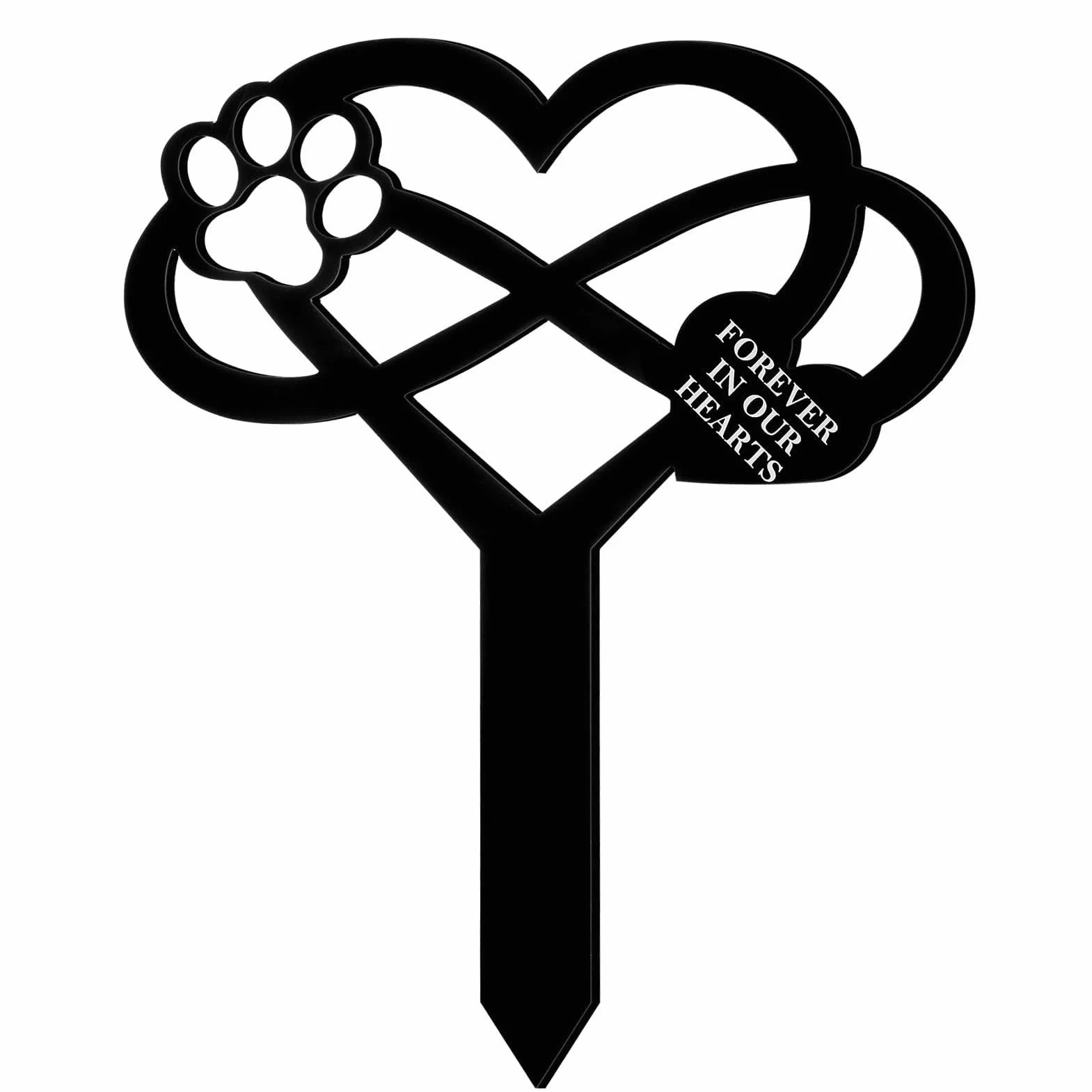 Decorazione funeraria per cani o gatti, con cuore con zampa, croce per animali, resistente alle intemperie, per tomba di animali o giardino, croce o cuore, marcatori significativi per cane,