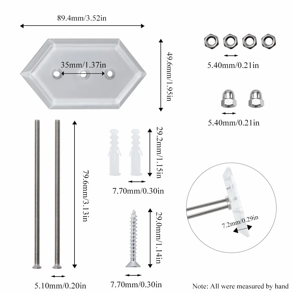 Ganci per Skateboard da Parete Supporto Display Stoccaggio Acrilico Clear 2 Pezzi