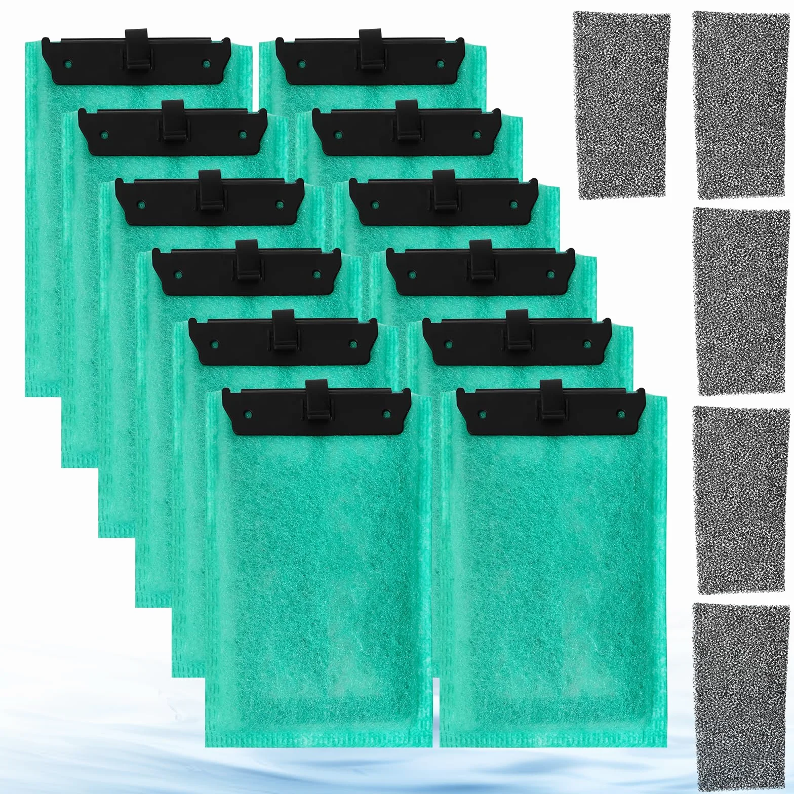 Set di cartucce filtro per acquari compatibile con Tetra EasyCrystal Aquarium C250 e C300, include 12 filtri a carbone attivo e 5 filtri in schiuma