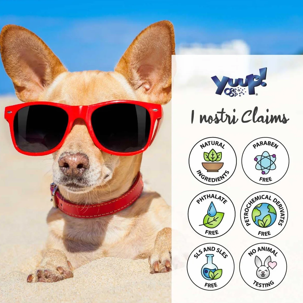 YUUP! - Spray protezione solare per cani e gatti, crema solare spray cane e gatto, sunscreen spf, 150 ml