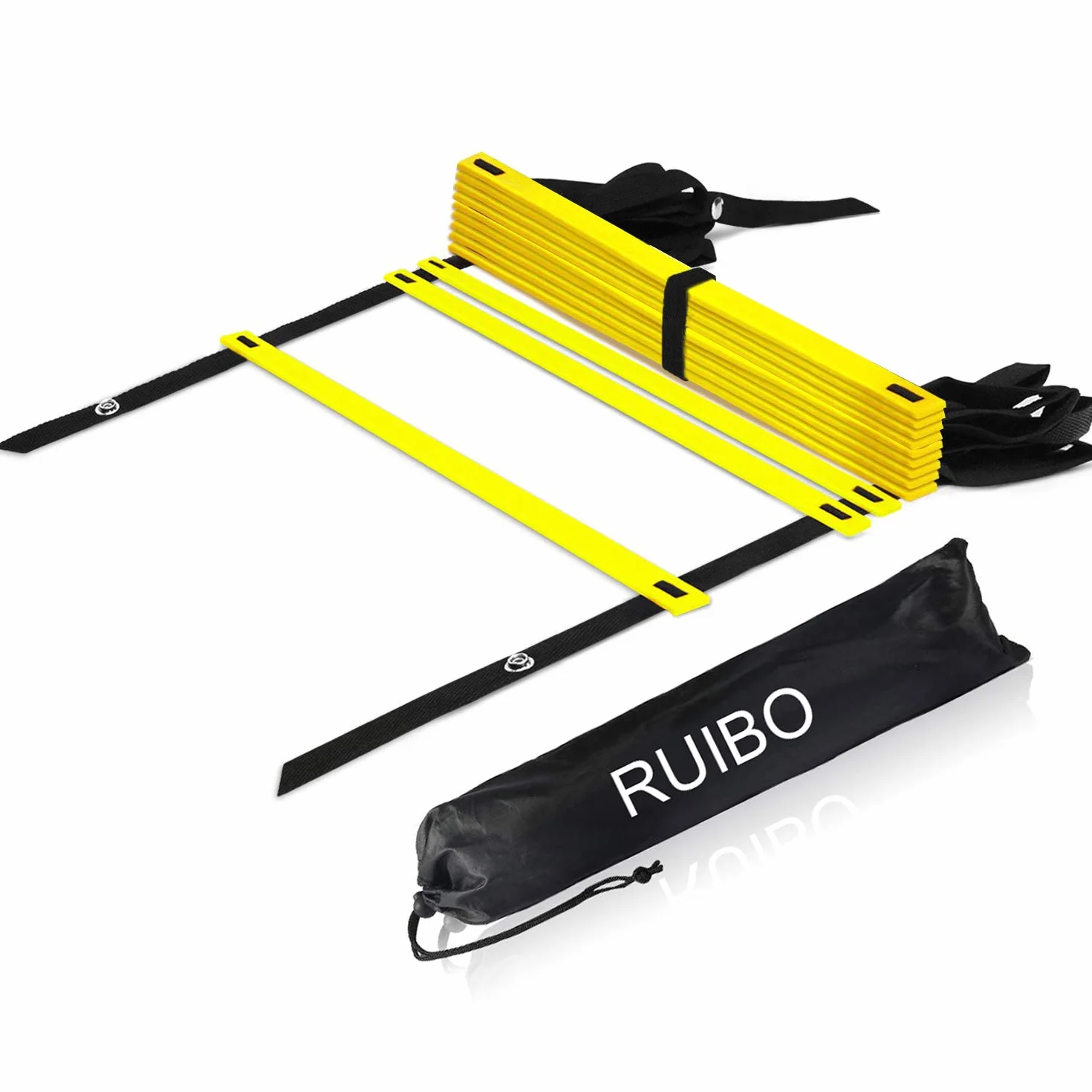 Ruibo Scaletta per Allenamento di agilità, per Calcio, Calcio e Altri Sport, Lunghezza 6 m, 12 pioli Regolabili