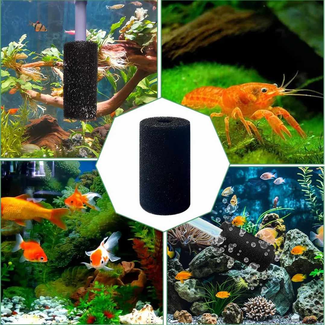 10 Pezzi Spugna Prefiltro Per Acquario Spugna Filtro Copertura Protettiva Spugna Per Pesci Piccoli Gamberetti Acquario Nero Ca. 6C