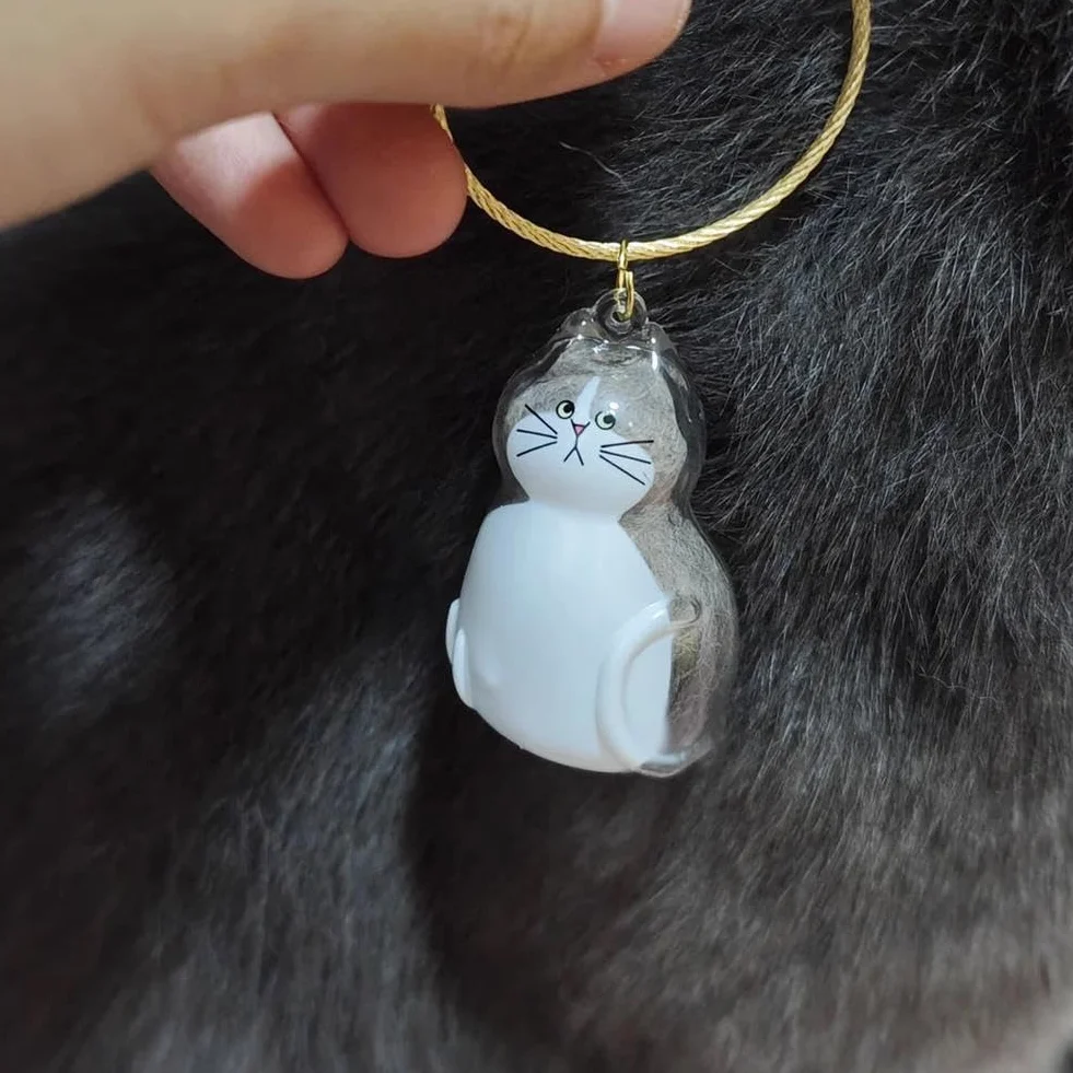 Portachiavi trasparente per peli di animali domestici, bottiglia per capelli di gatto e cane, regalo commemorativo