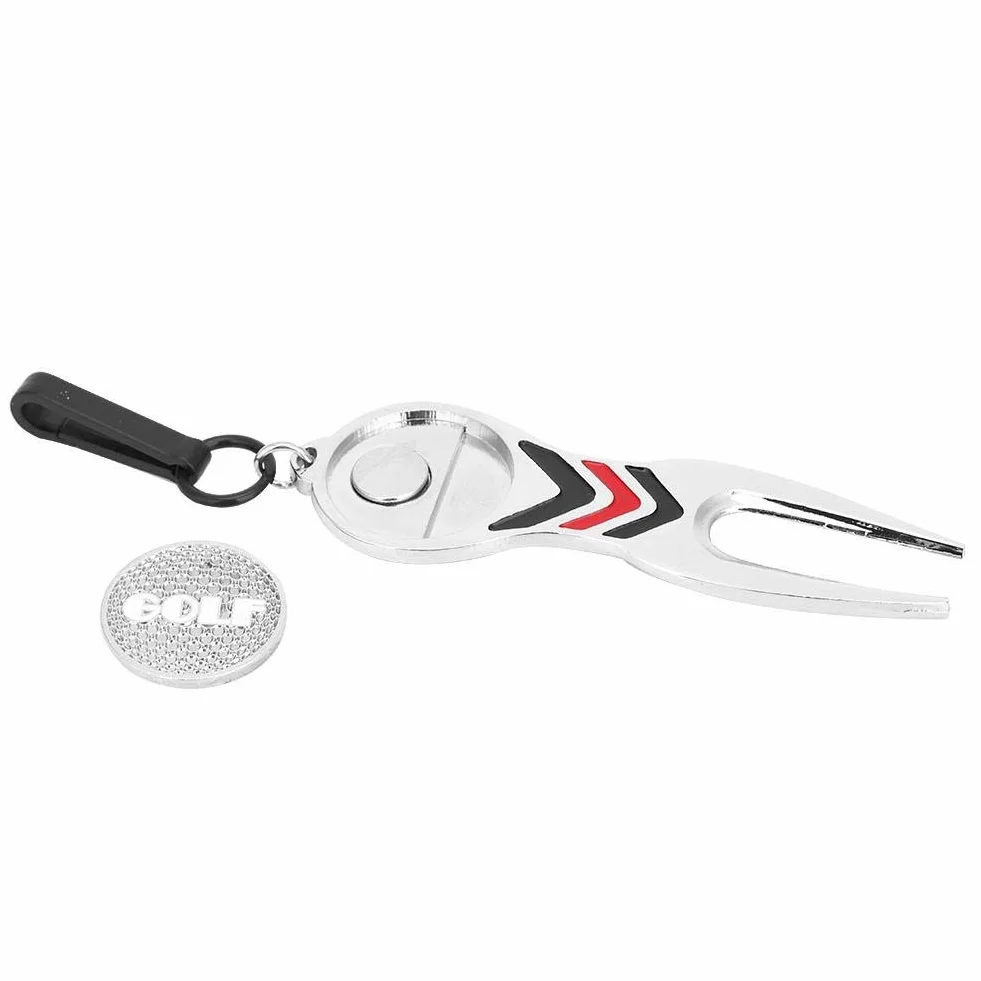 VGEBY Divot Tool Riparazione Veloce Pitch Mark Pitch Fork per Golfisti Strumento Portatile Campo da Golf