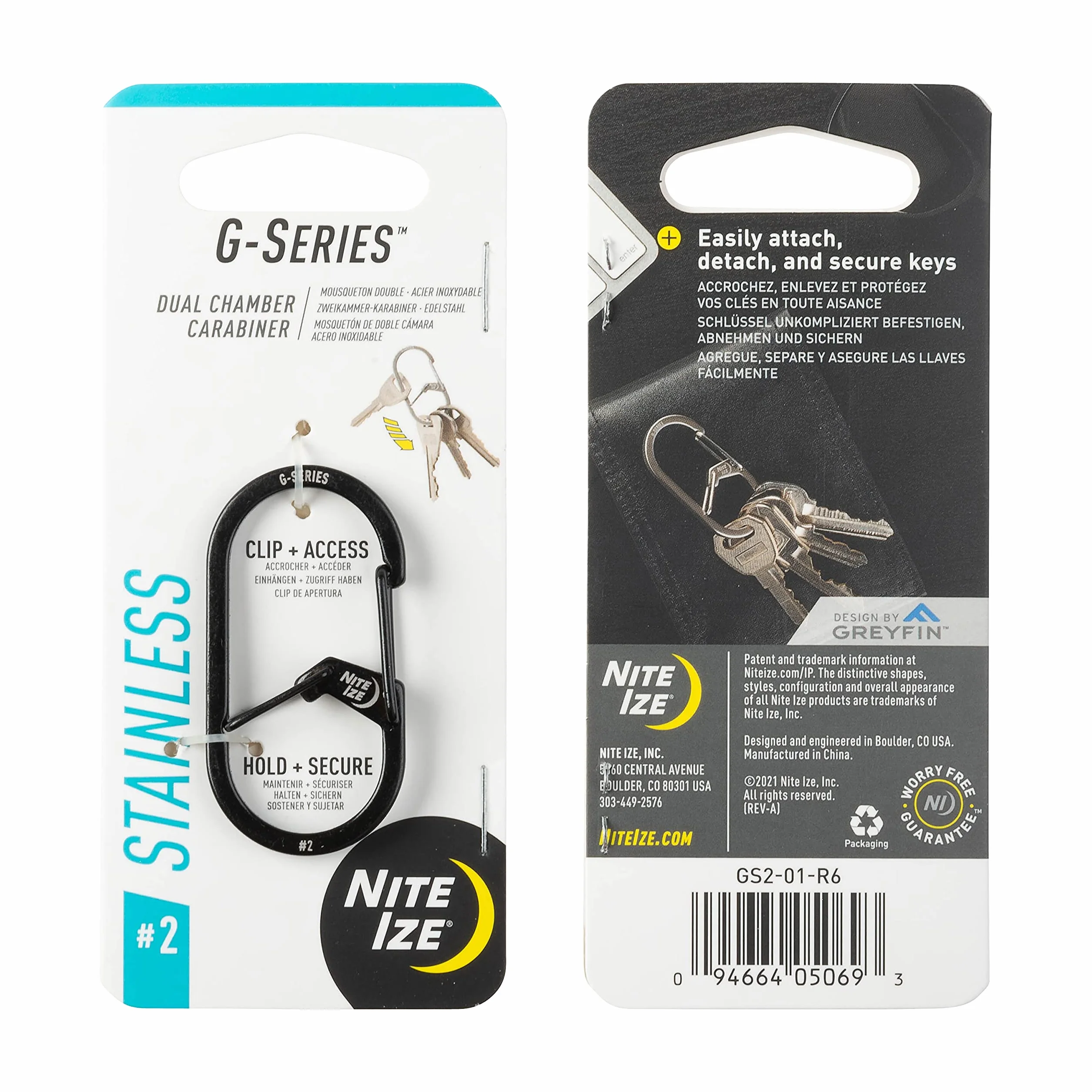 Nite Ize G Series Dual Chamber Carabiner Silver 3