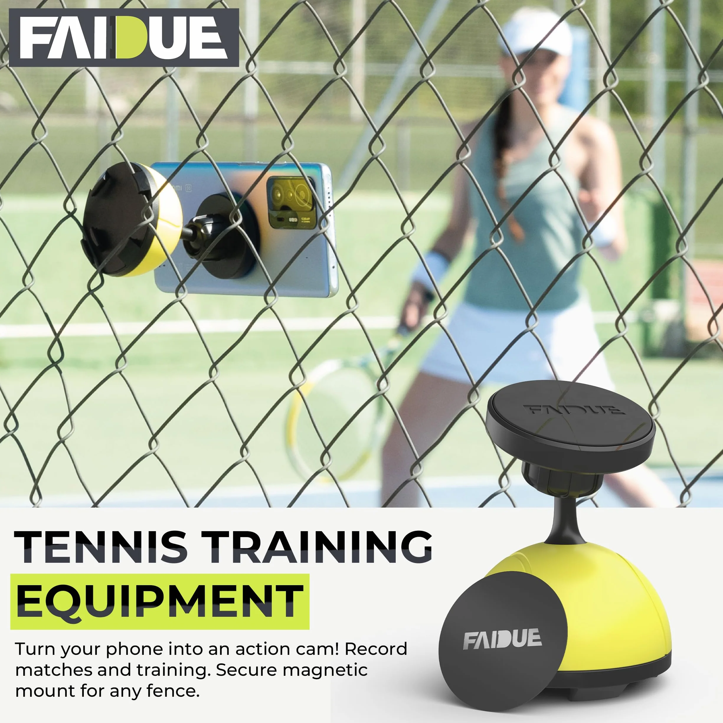 Magnetic Smartphone Mount for Tennis Court - Record Matches & Training