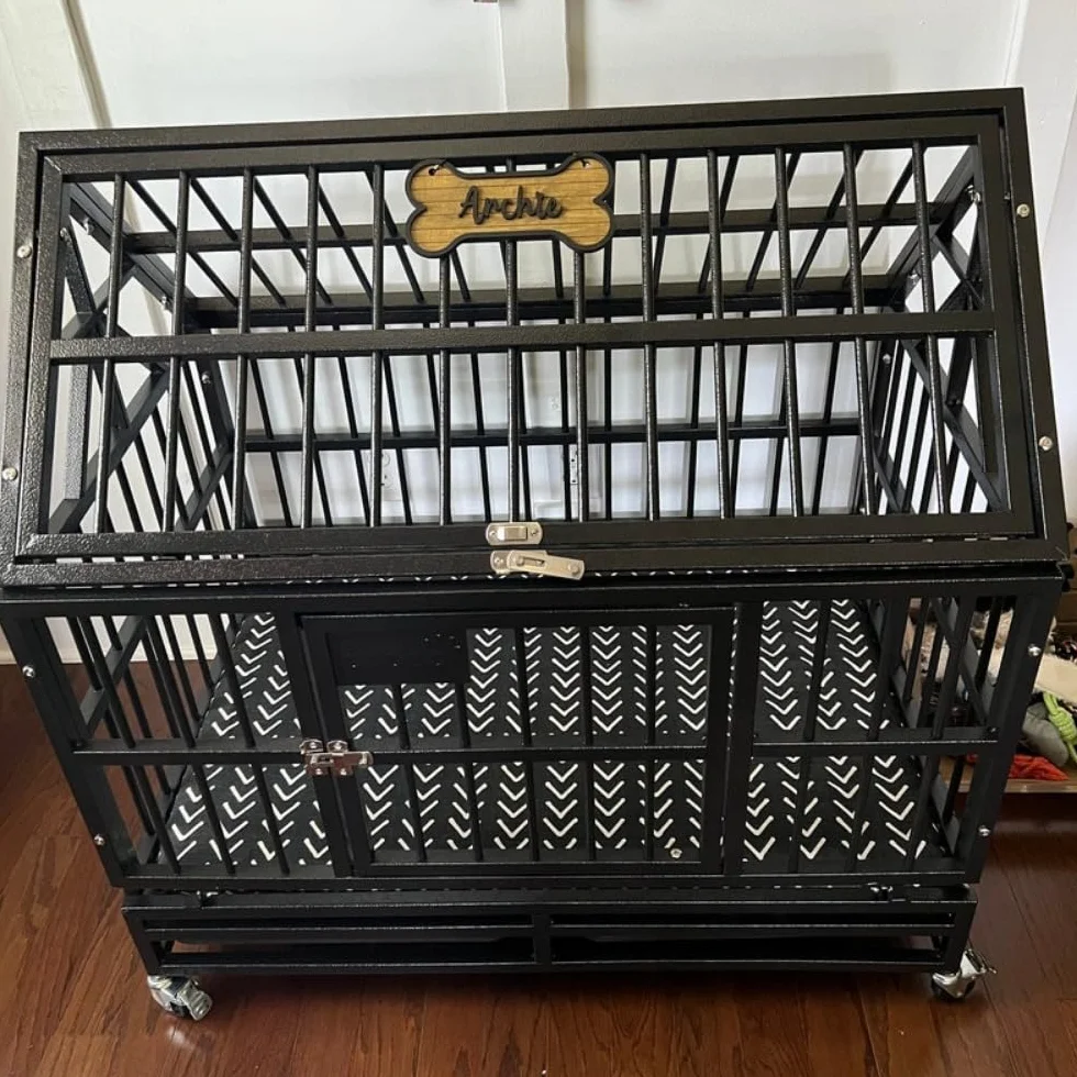 Targhetta in legno personalizzata per gabbia cane 20 x 10 cm regalo per amanti dei cani