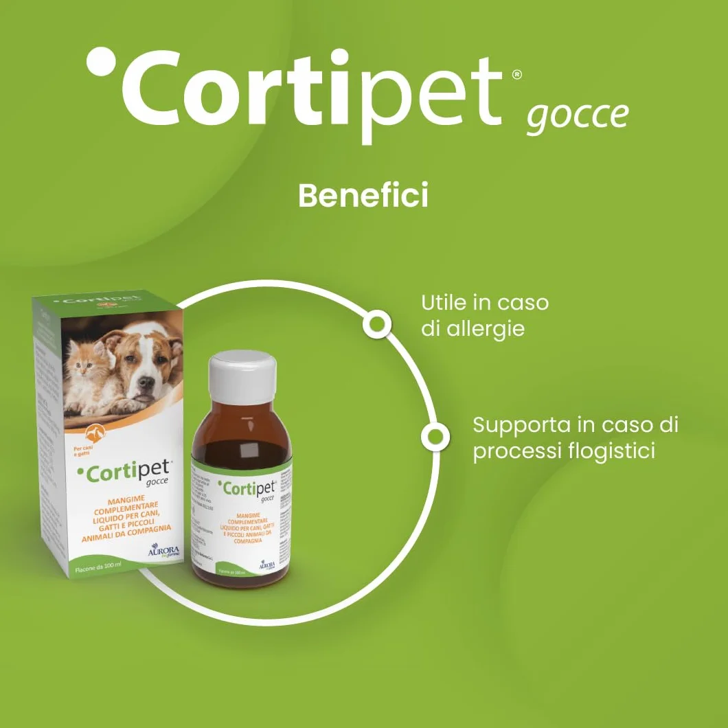 Aurora Biofarma Cortipet Gocce 50ml Mangime Complementare per Cani e Gatti Sistema Immunitario
