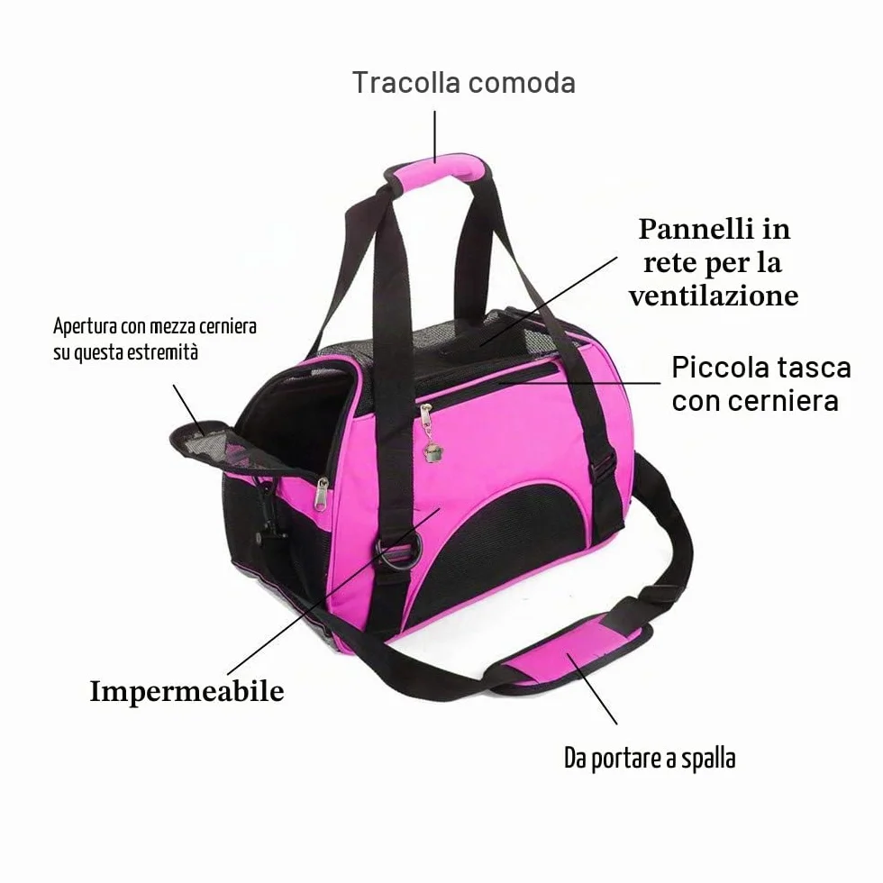 ZaneSun Borsa per il trasporto per gatti con lati morbidi per gatti, cani, cuccioli, comoda, portatile, pieghevole, approvata dalla compagnia aerea