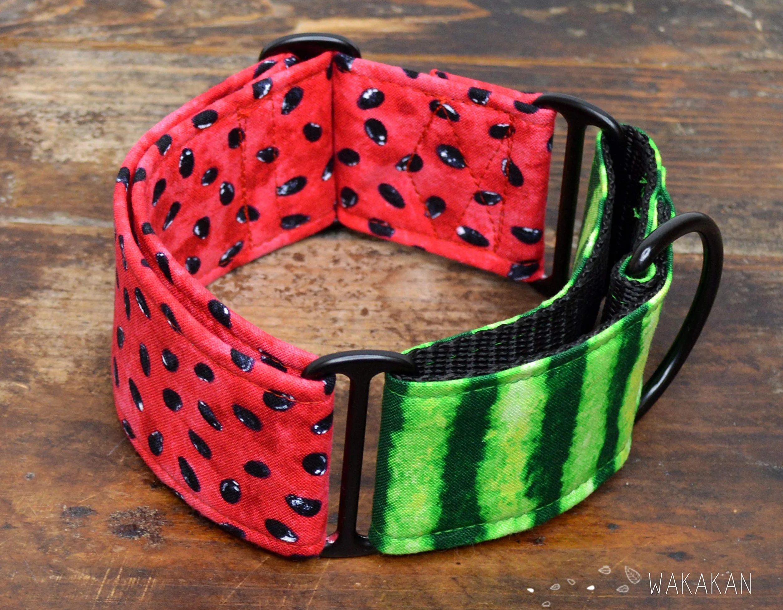 Wakakán Collare per cani martingale Watermelon fatto a mano in Spagna