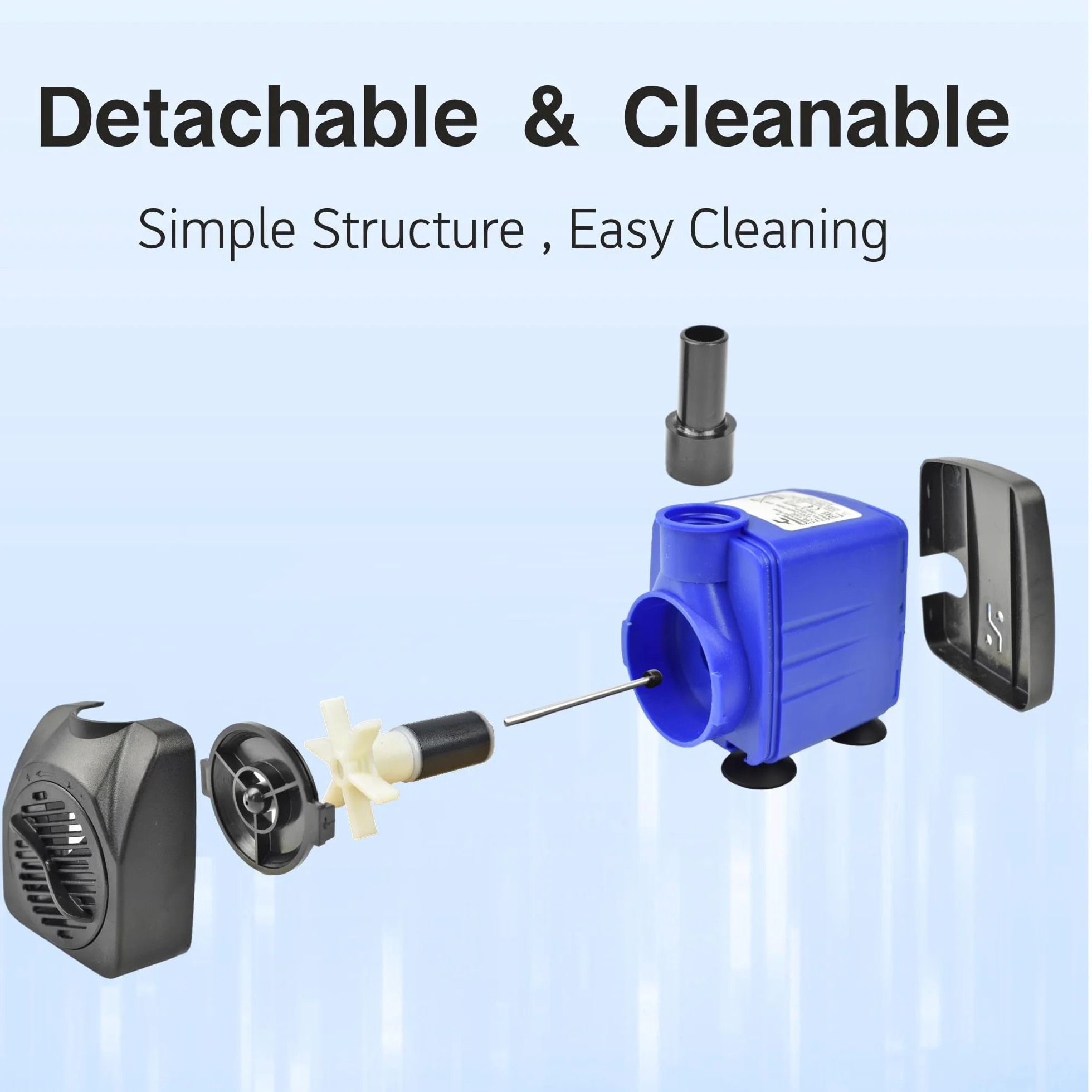 Conquerall 396GPH 1500L/H AC 220V Pompa sommersa 25W Ultra silenziosa per grandi vasche per pesci, cascate, fontane all'aperto e fontane d'acqua per animali domestici